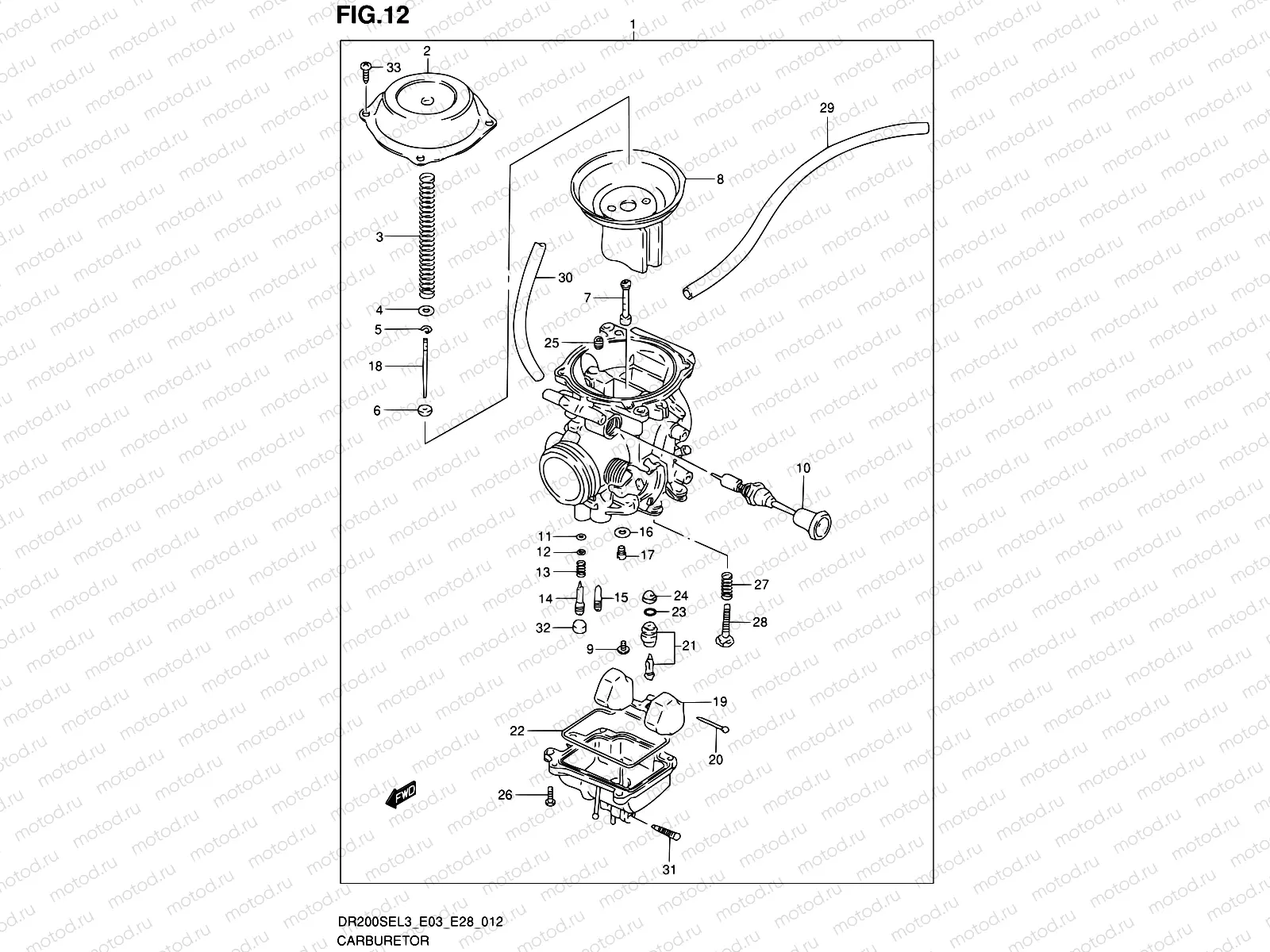 12 - CARBURETOR (DR200SEL3 E33)
