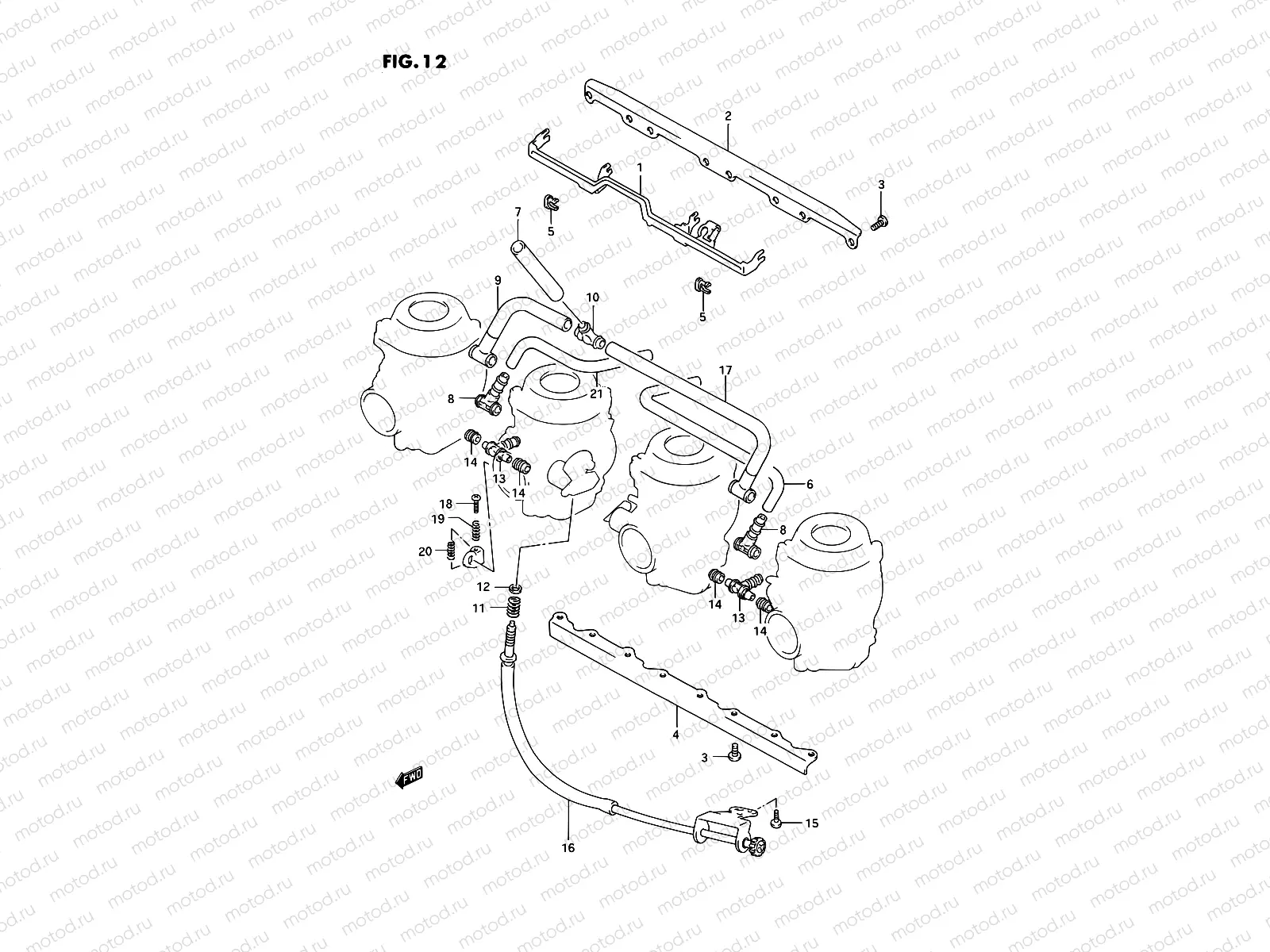 12 - CARBURETOR FITTINGS (MODEL N/P)