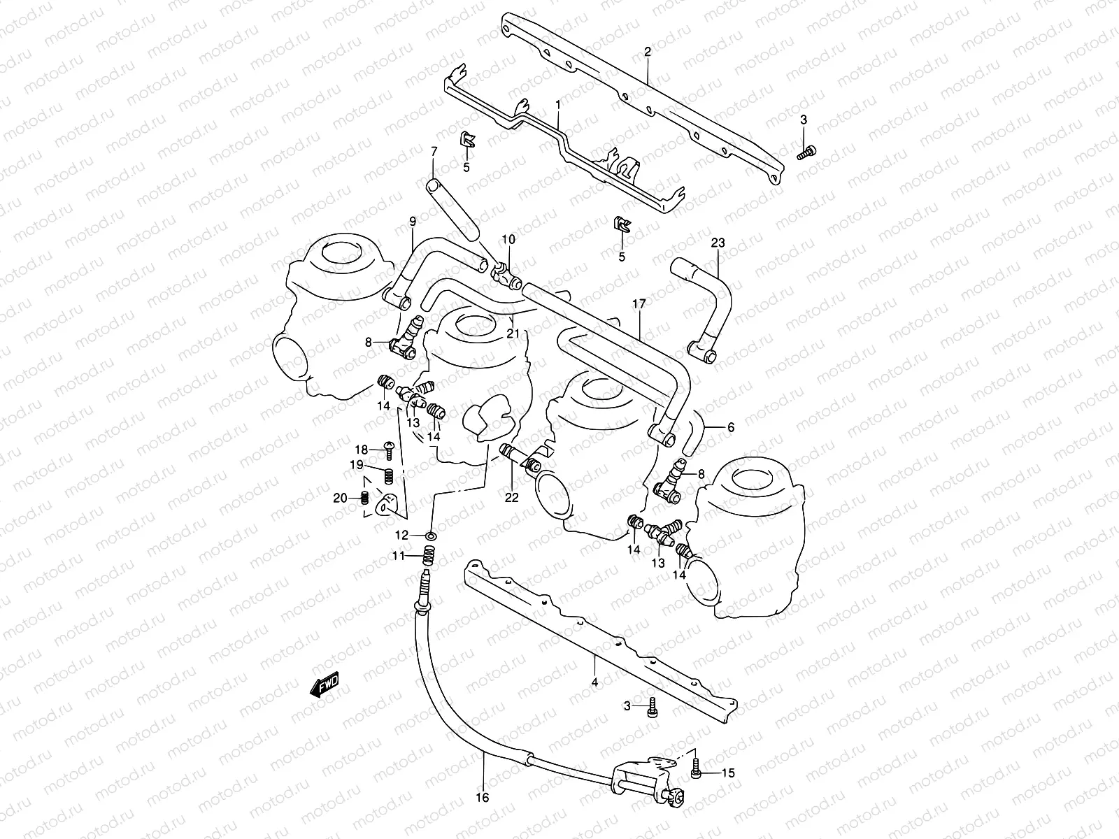 12 - CARBURETOR FITTINGS (MODEL P/R/S/T)