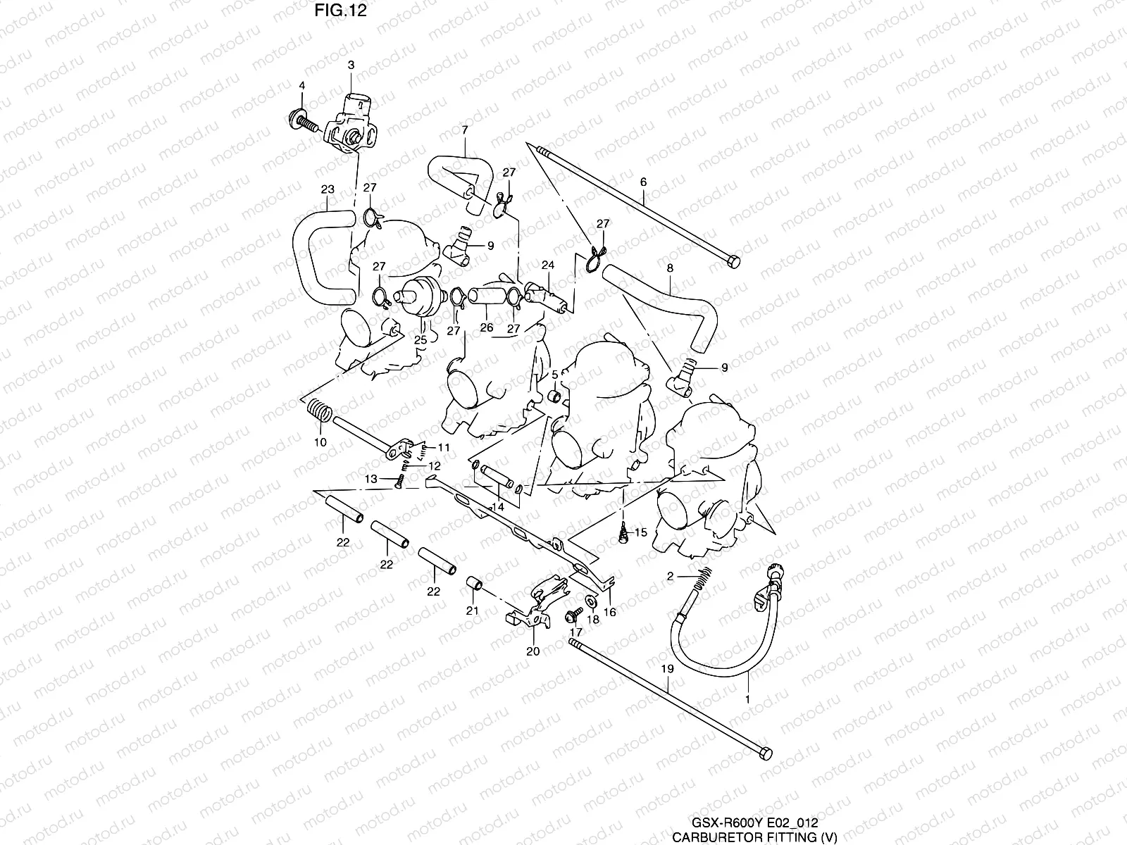 12 - CARBURETOR FITTINGS (MODEL V)
