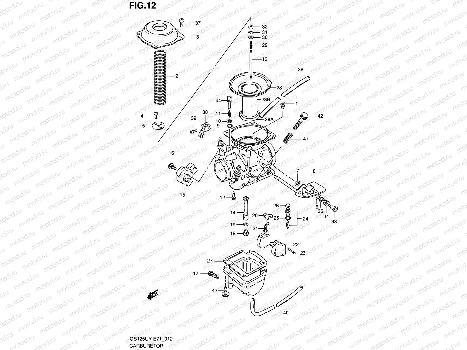 12 - CARBURETOR (GS125SUX/SX)