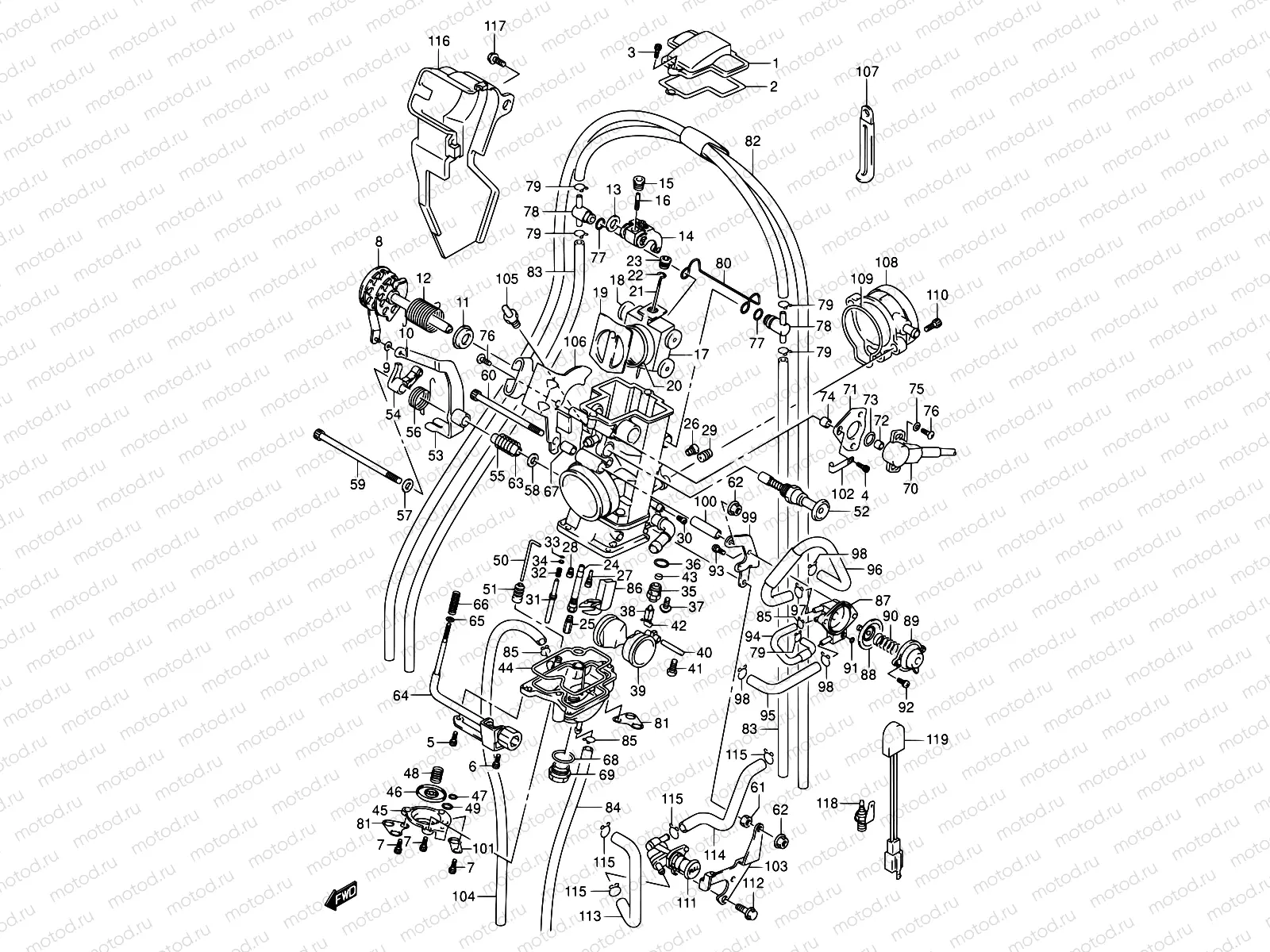 12 - CARBURETOR (MODEL Y/K1/K2)