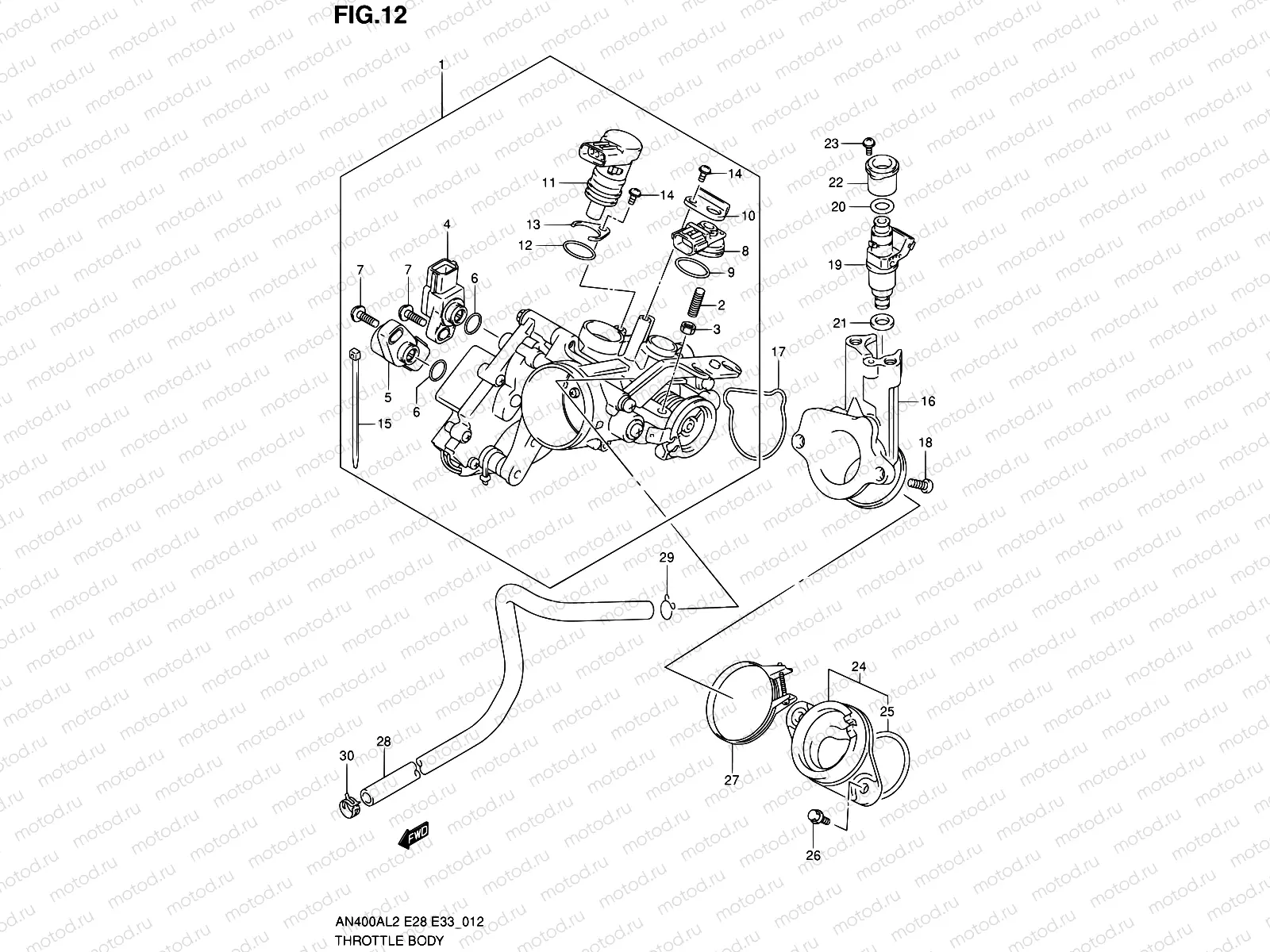 12 - THROTTLE BODY (AN400AL2 E33)