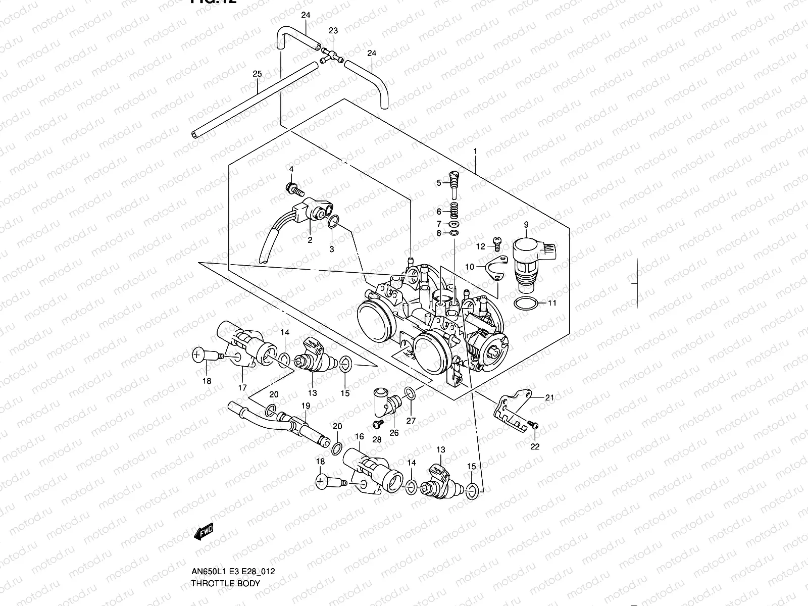 12 - THROTTLE BODY (AN650L1 E03)