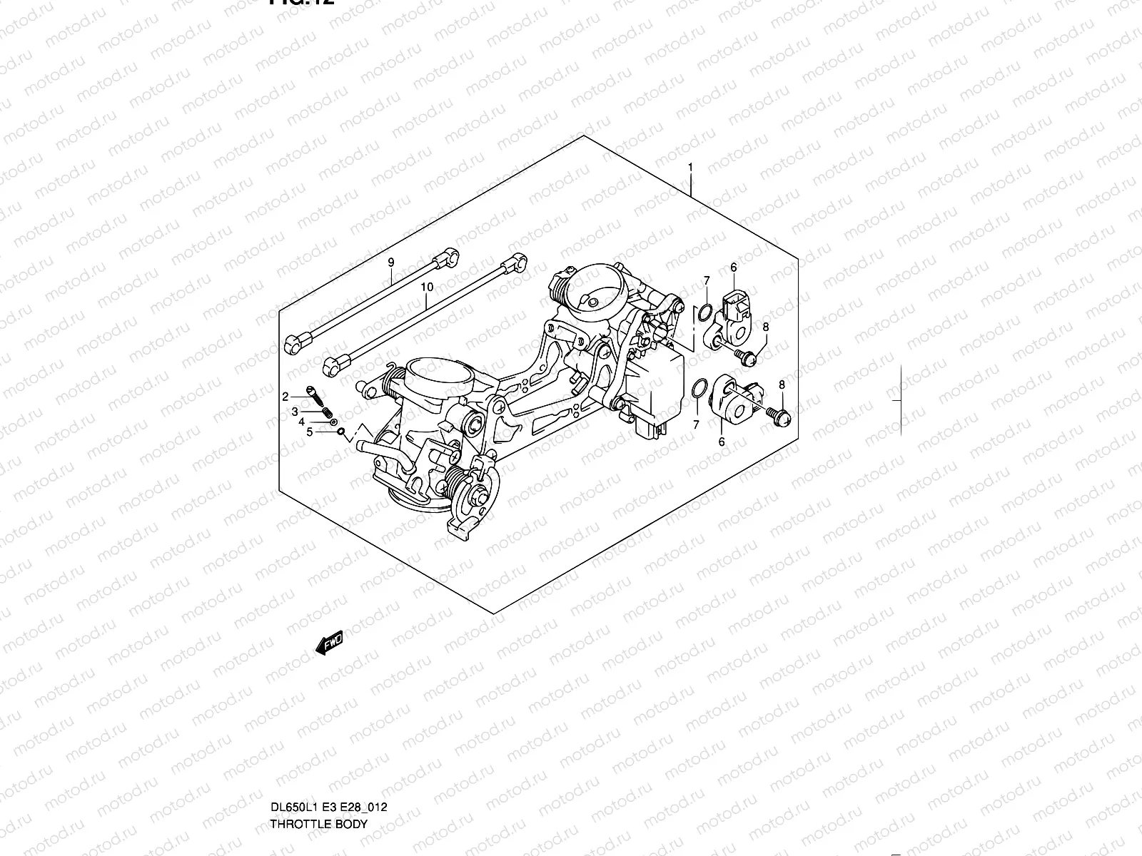 12 - THROTTLE BODY (DL650L1 E28)