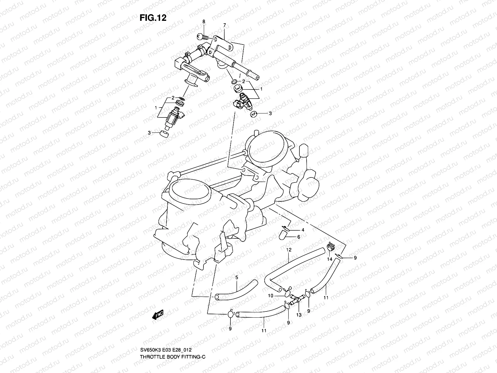 12 - THROTTLE BODY FITTING (MODEL K3/K4/K5/K6)