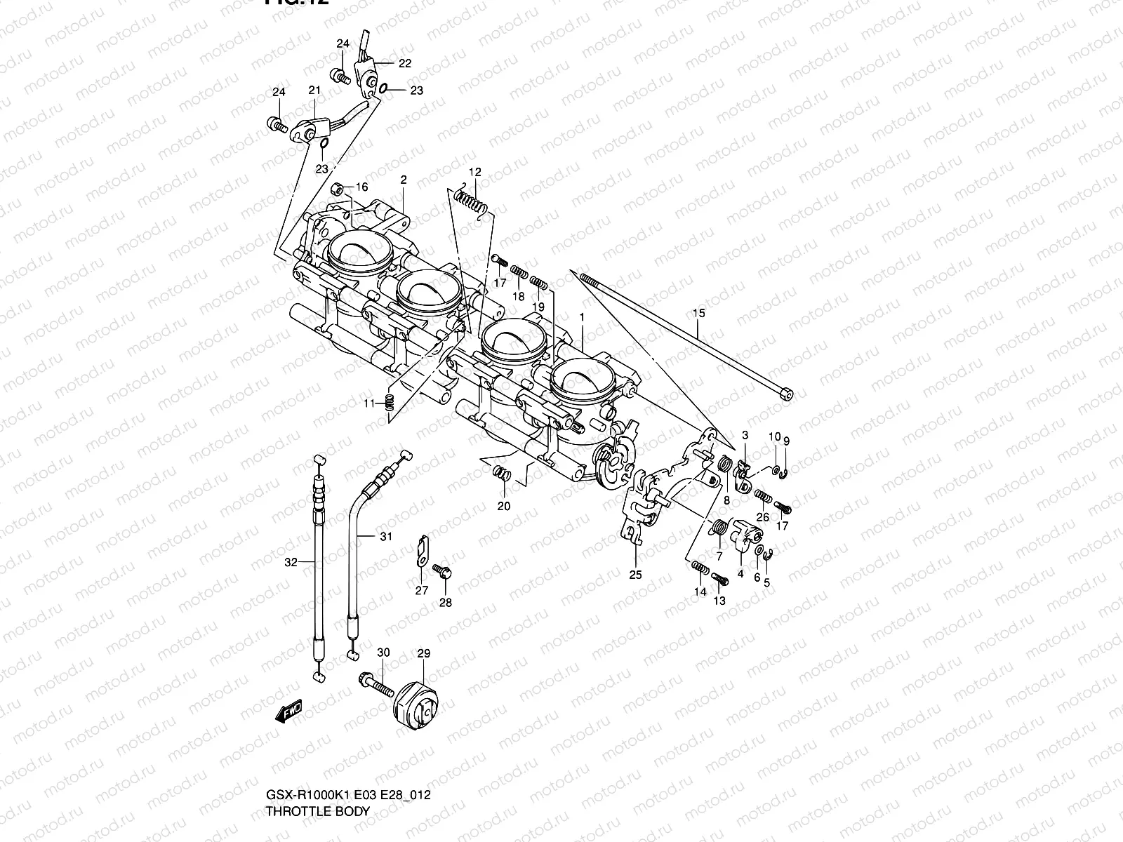 12 - THROTTLE BODY (GSX-R1000K1)