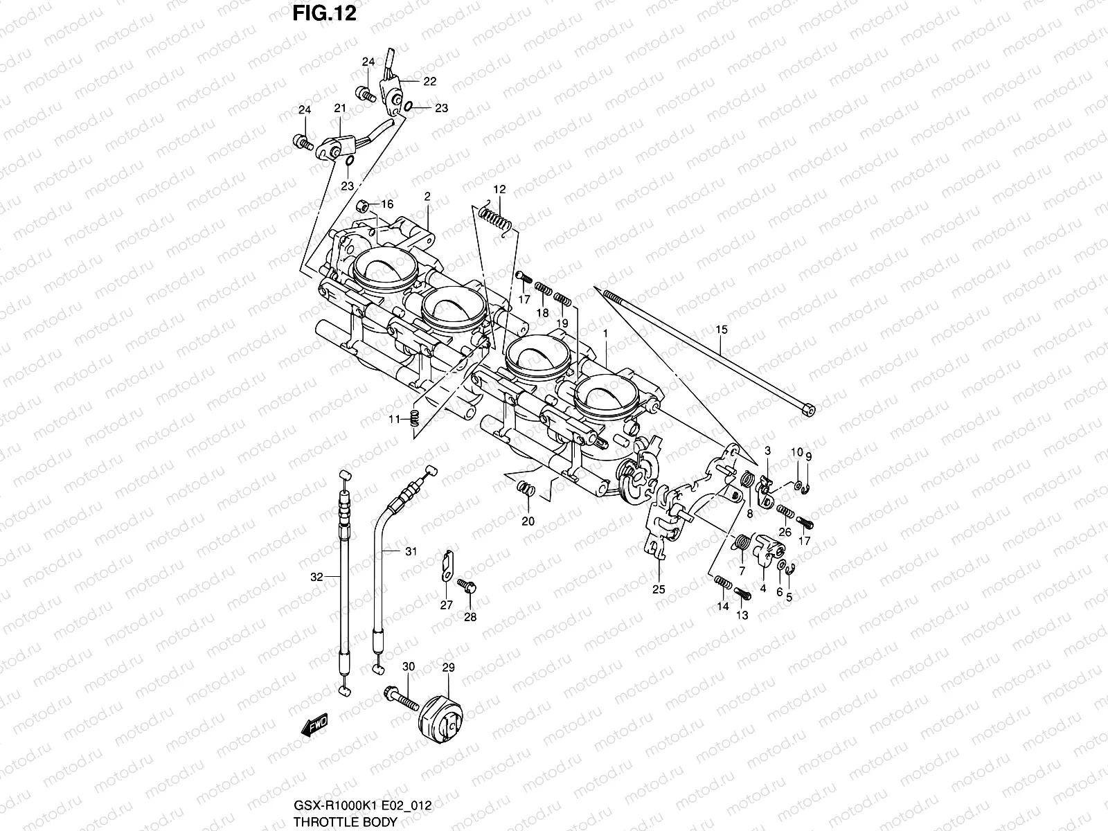 12 - THROTTLE BODY (GSX-R1000K1)