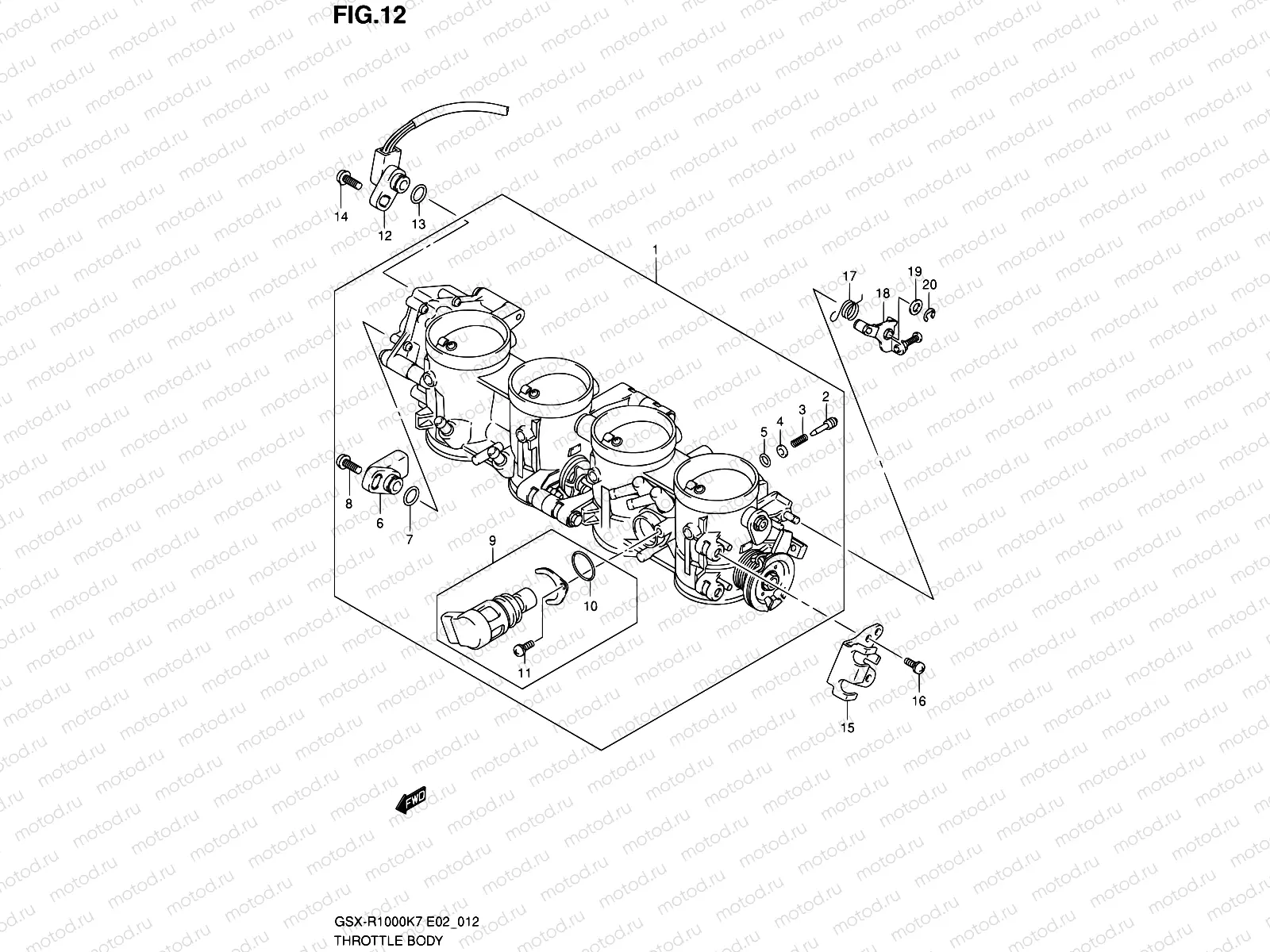 12 - THROTTLE BODY (GSX-R1000K7)