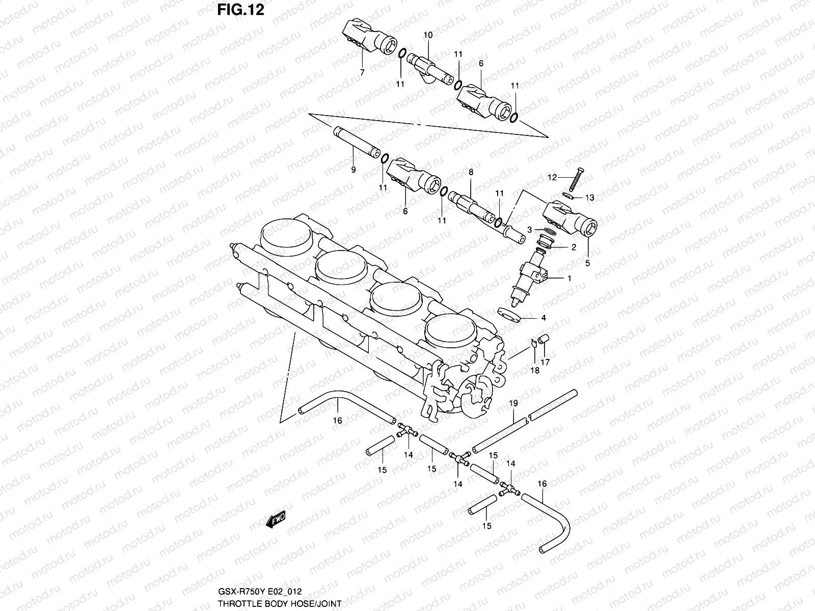 12 - THROTTLE BODY HOSE/JOINT (MODEL Y)