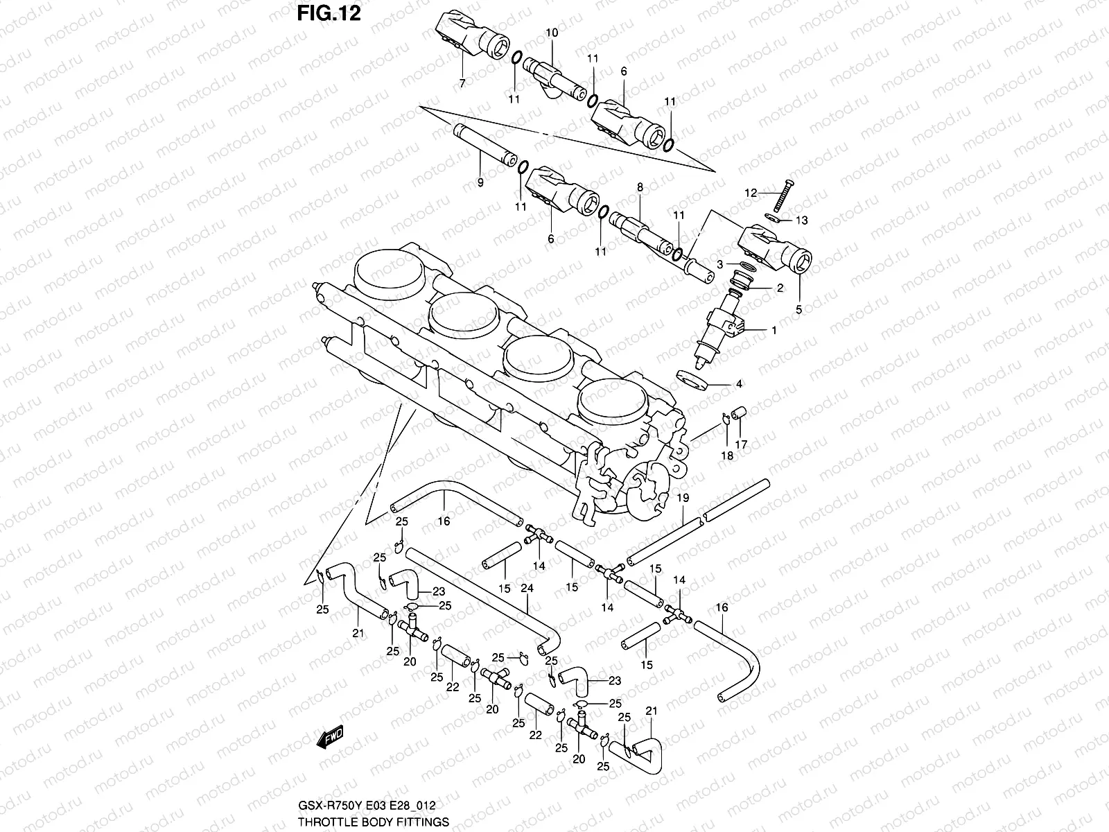 12 - THROTTLE BODY HOSE/JOINT (MODEL Y)