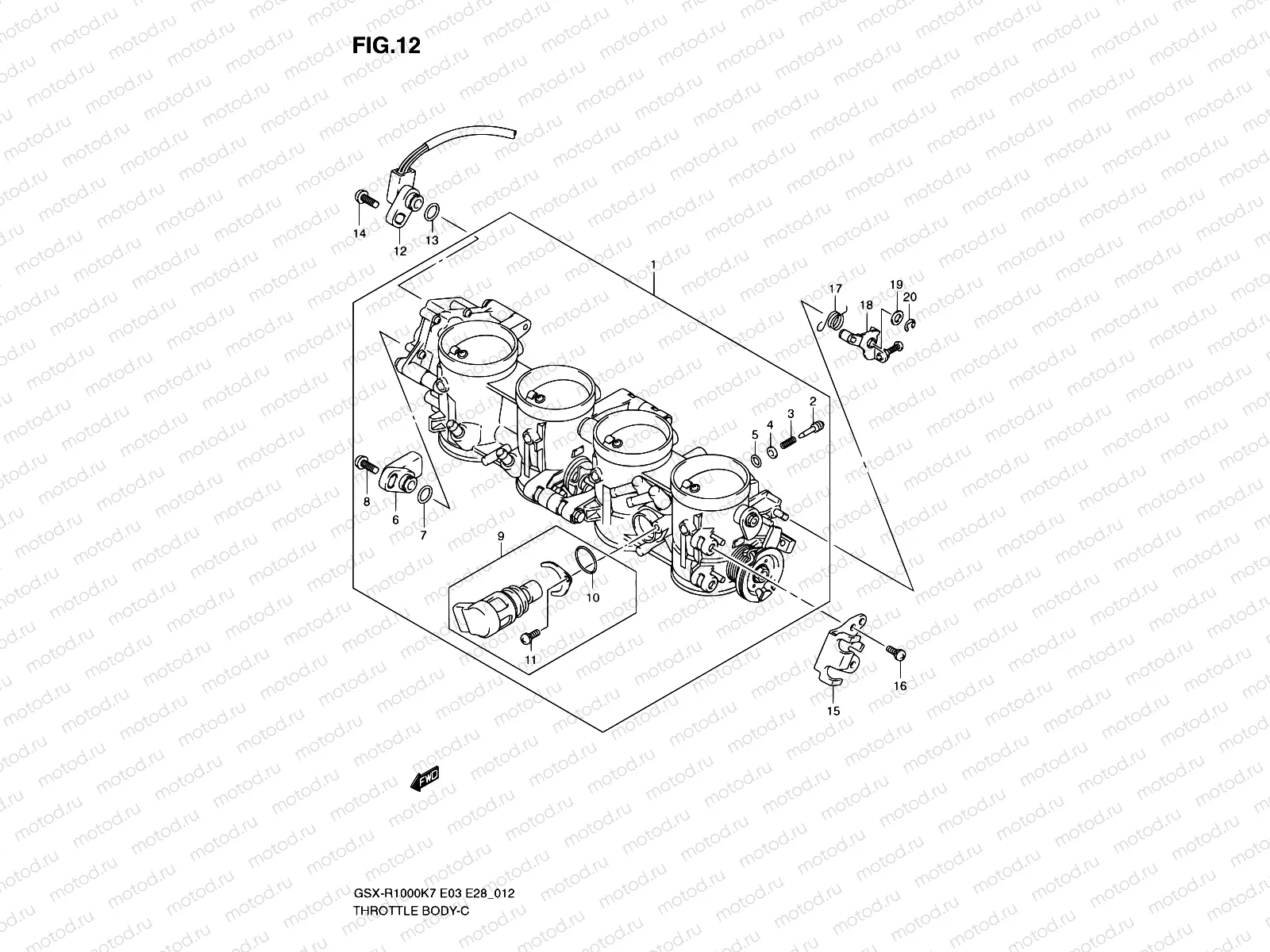 12 - THROTTLE BODY (MODEL K7)