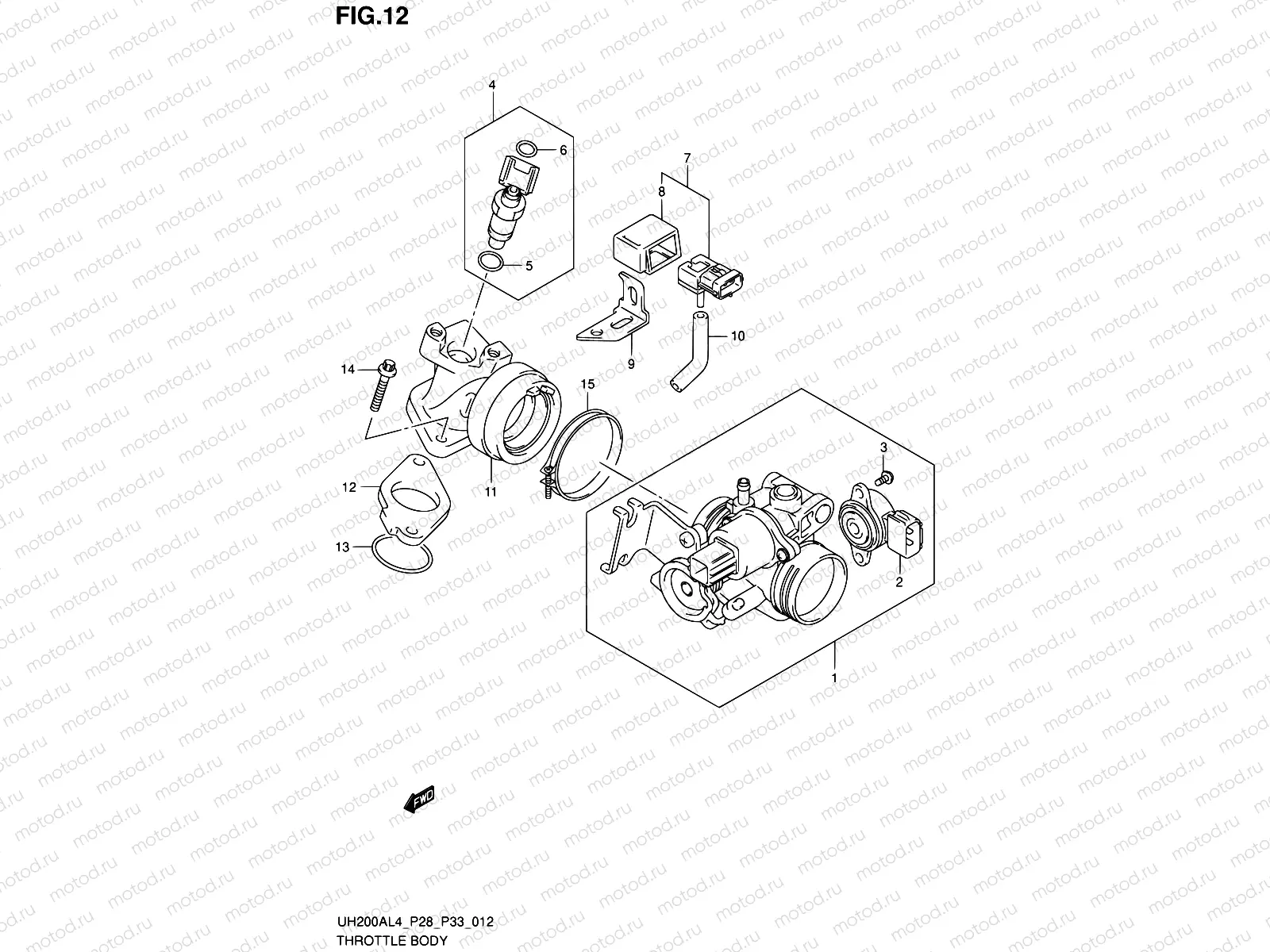 12 - THROTTLE BODY (UH200AL4 P33)