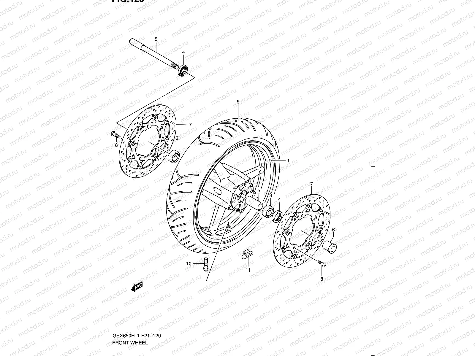 120 - FRONT WHEEL (GSX650FUL1 E24)