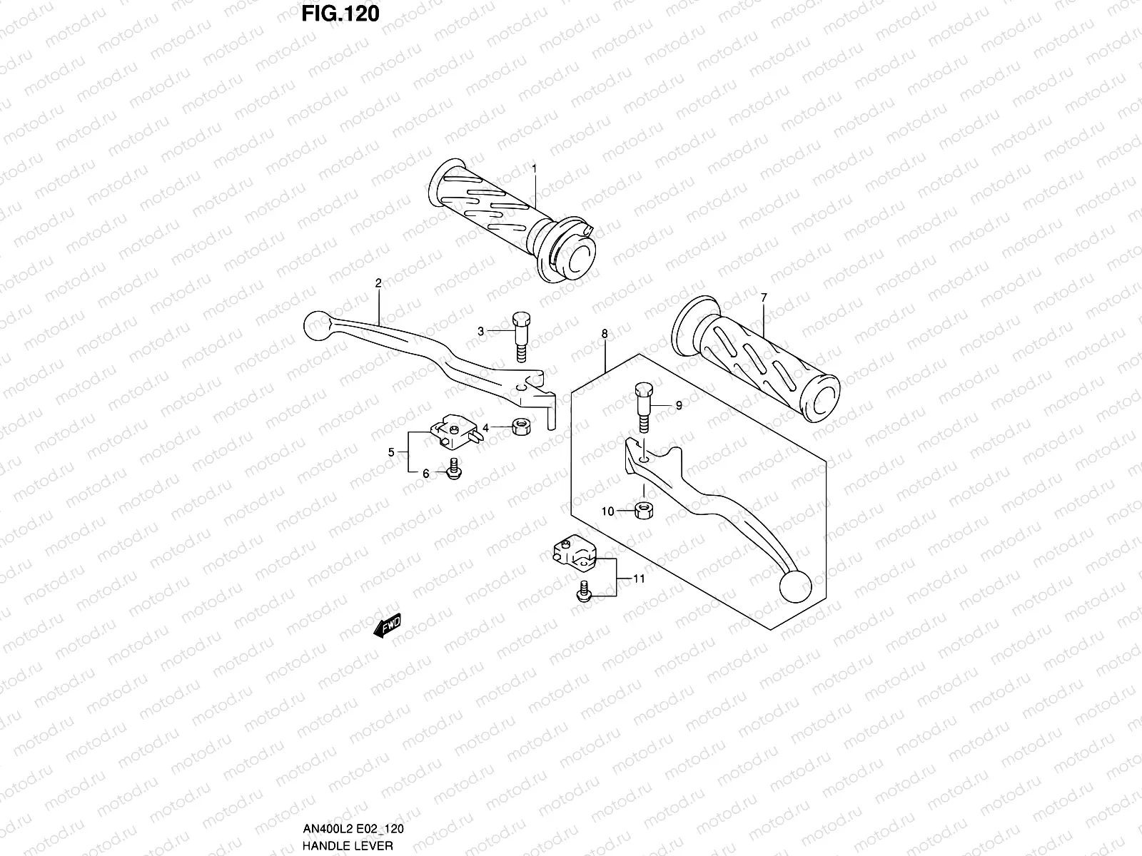 120 - HANDLE LEVER (AN400L2 E19)