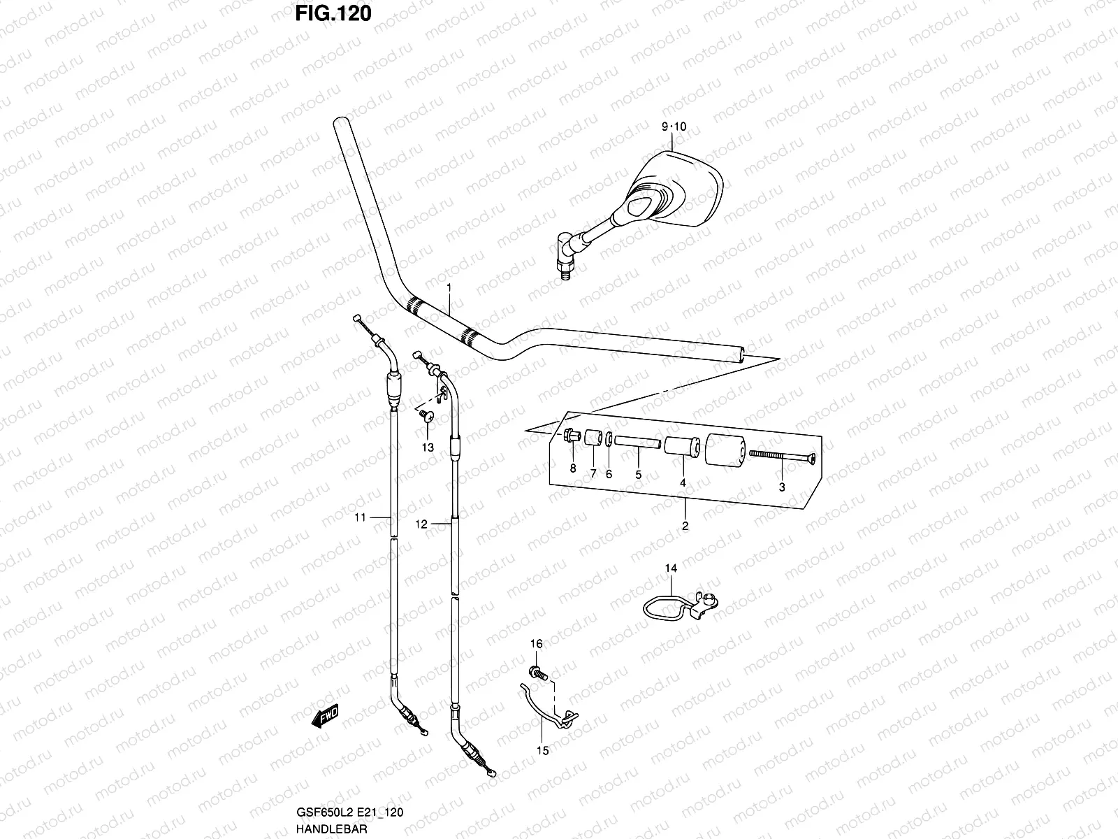 120 - HANDLEBAR (GSF650UL2 E21)