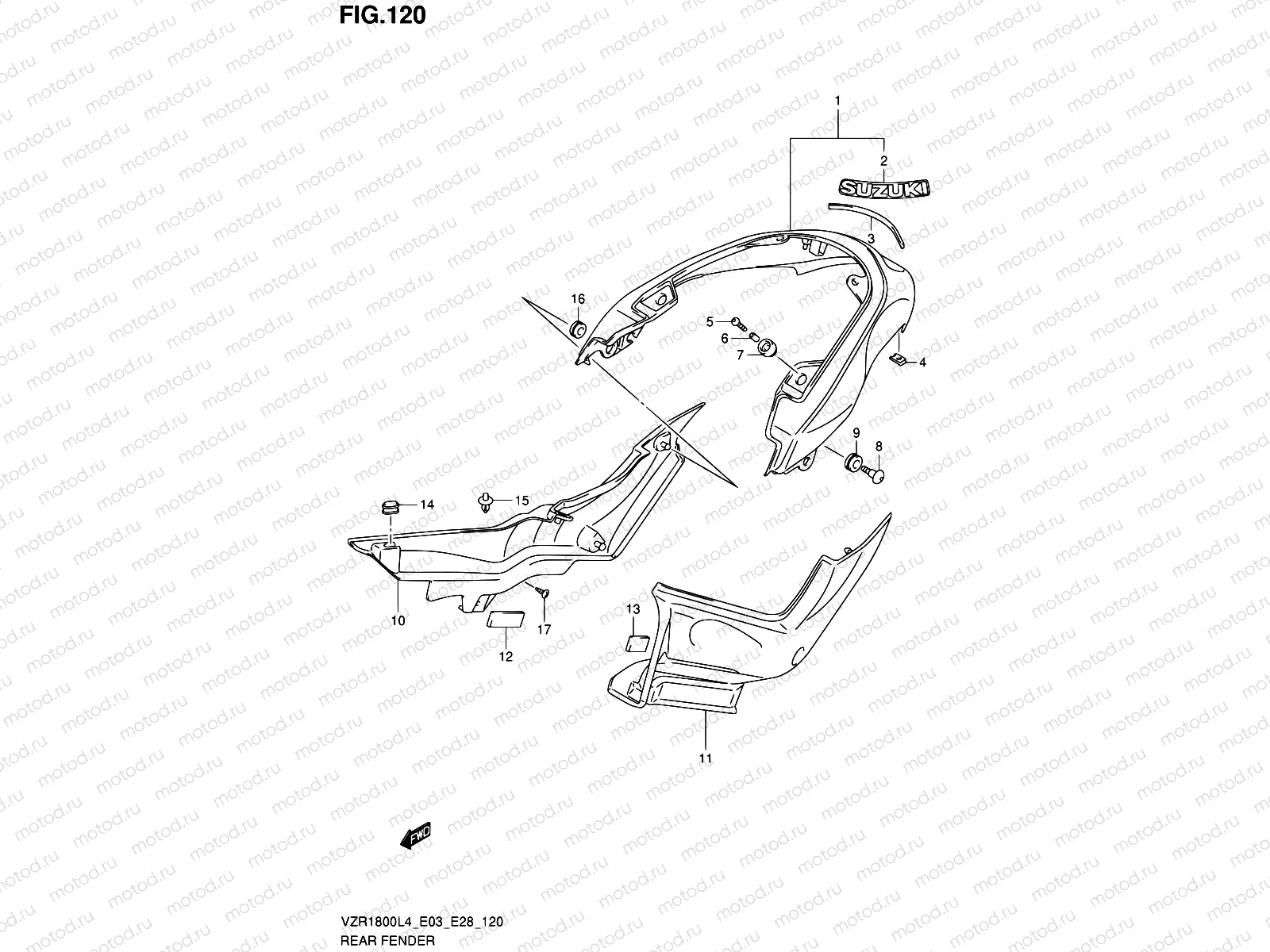 120 - REAR FENDER (VZR1800L4 E28)