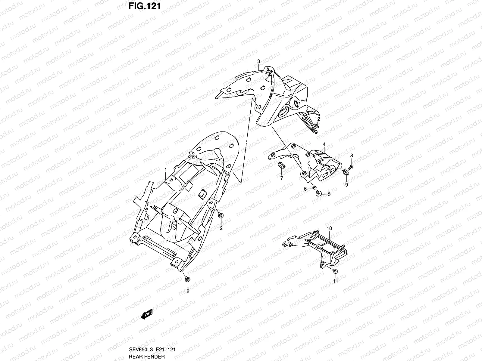121 - REAR FENDER (SFV650L3 E21)