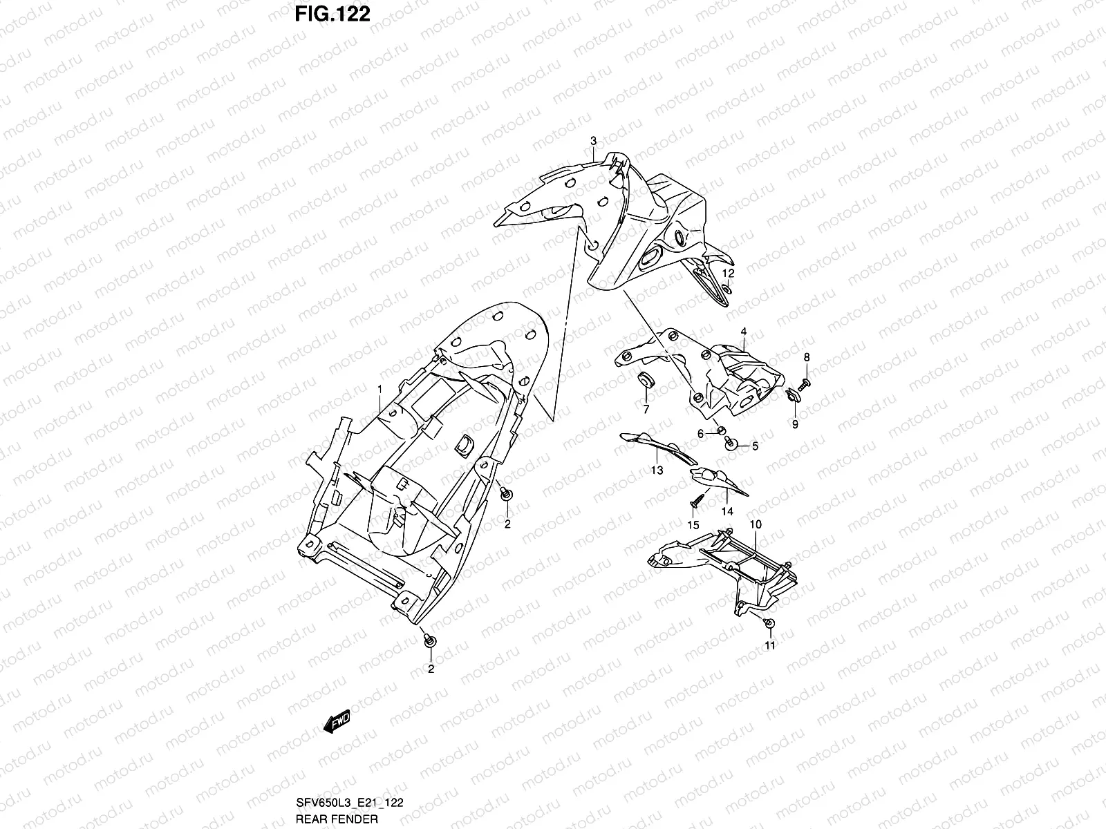 122 - REAR FENDER (SFV650L3 E24)