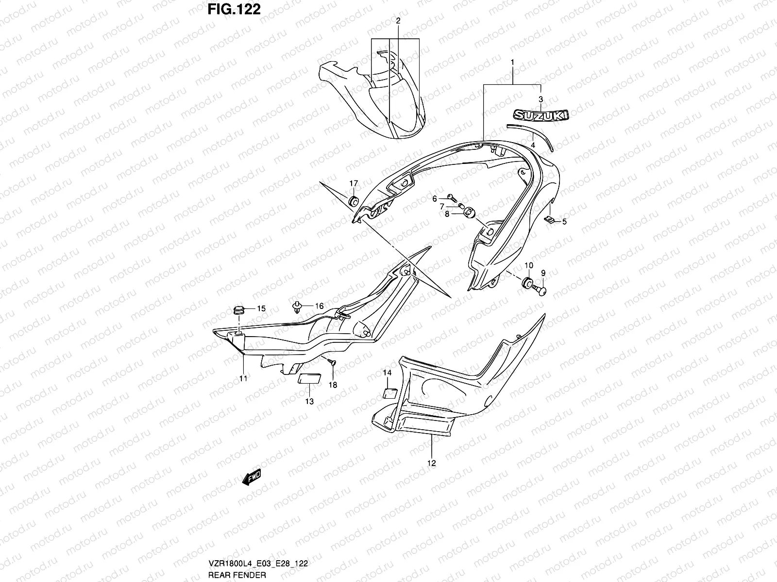 122 - REAR FENDER (VZR1800ZL4 E03)