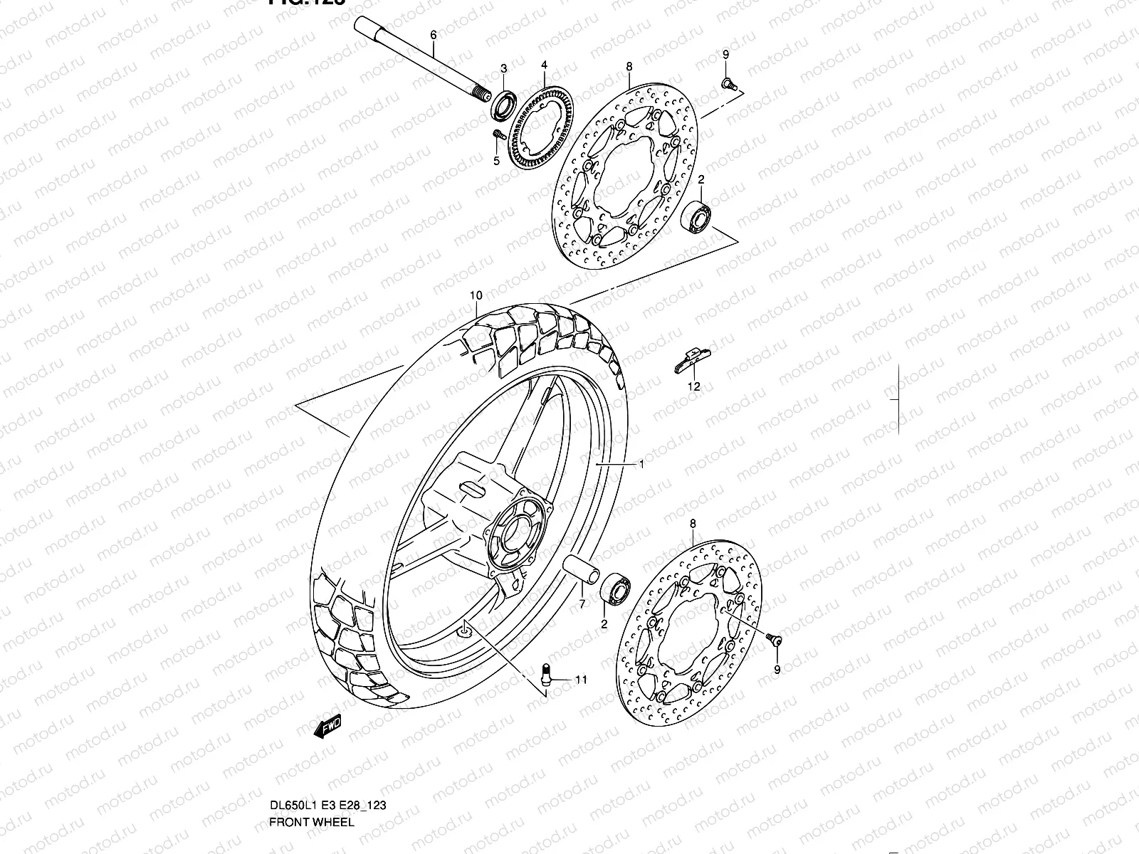 123 - FRONT WHEEL (DL650AL1 E33)