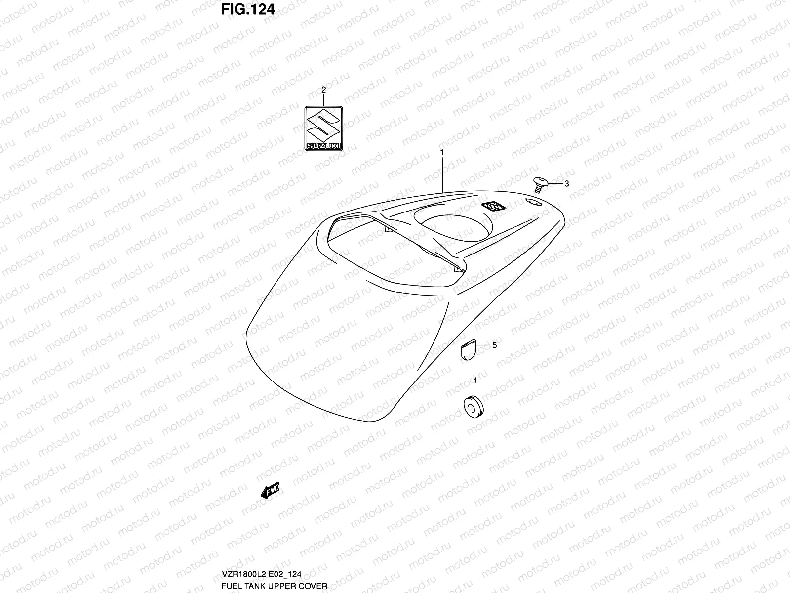 124 - FUEL TANK UPPER COVER