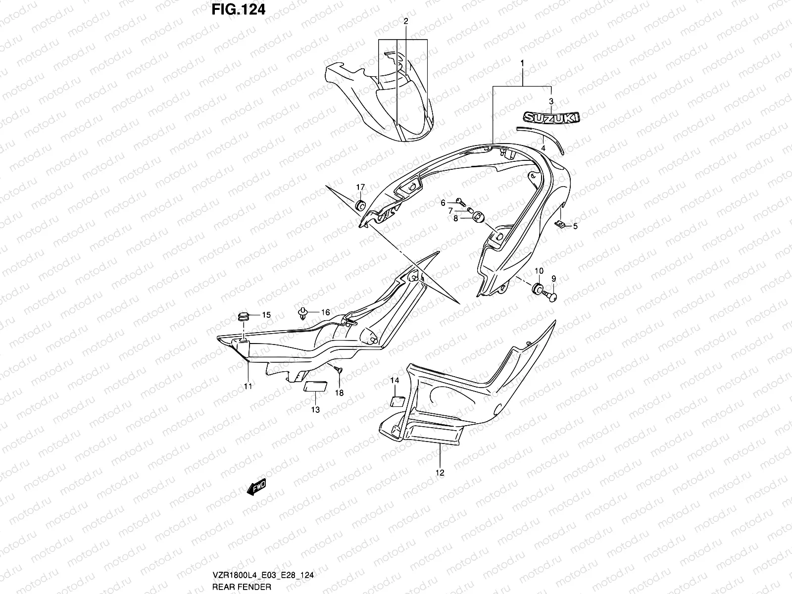 124 - REAR FENDER (VZR1800ZL4 E33)