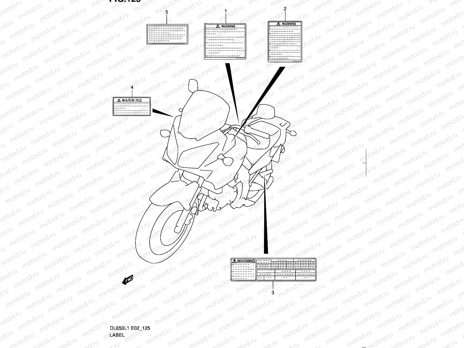 125 - LABEL (DL650AL1 E19)