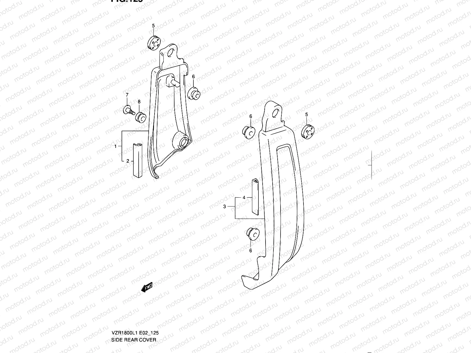 125 - SIDE REAR COVER