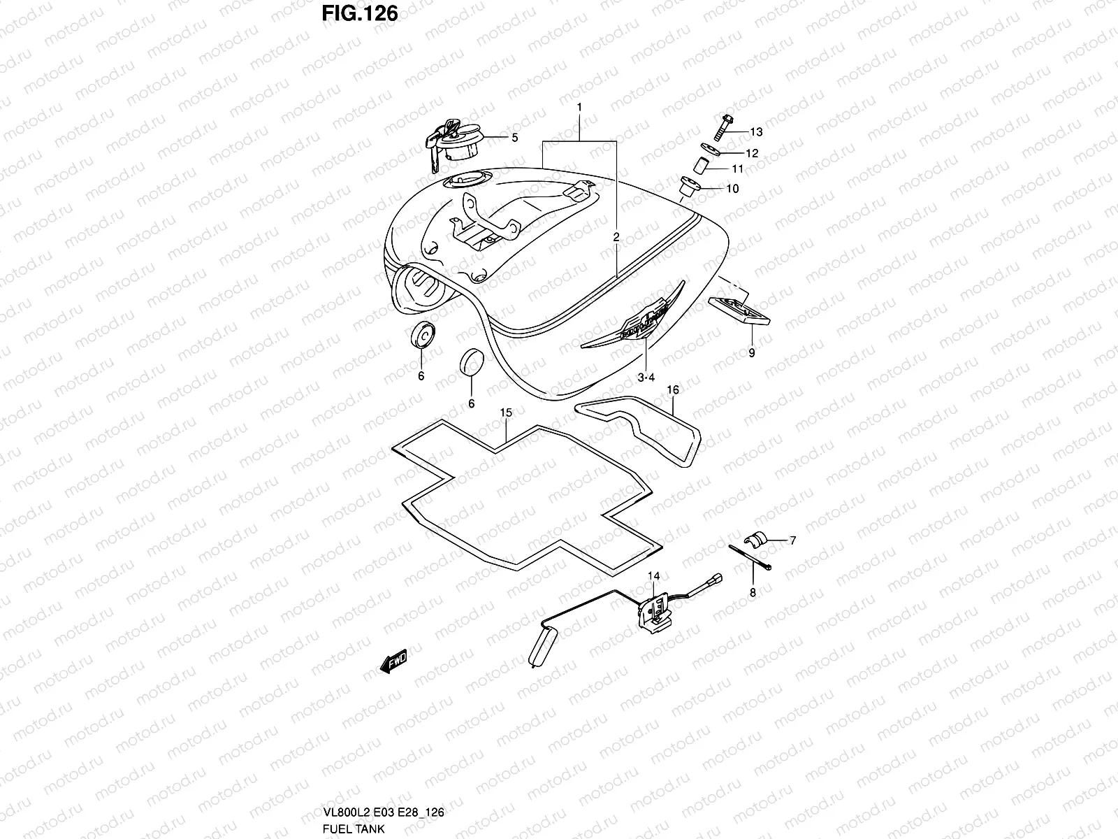 126 - FUEL TANK (VL800TL2 E28)