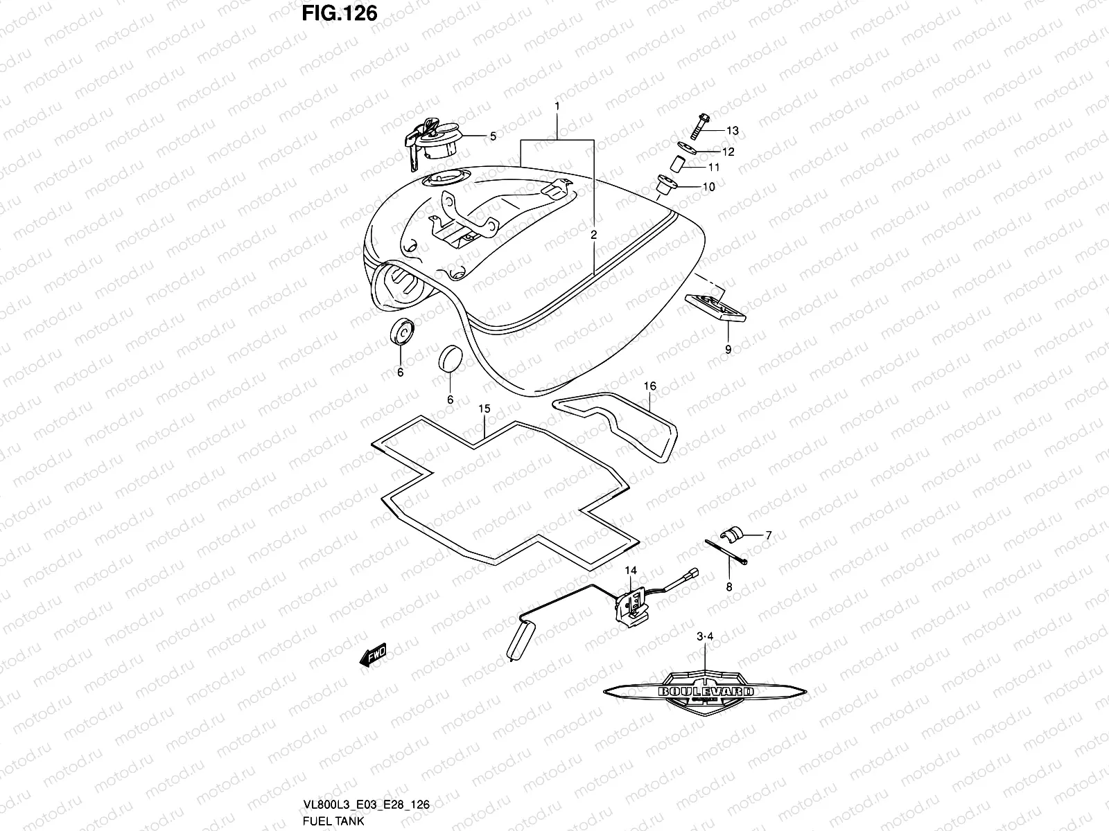 126 - FUEL TANK (VL800TL3 E28)