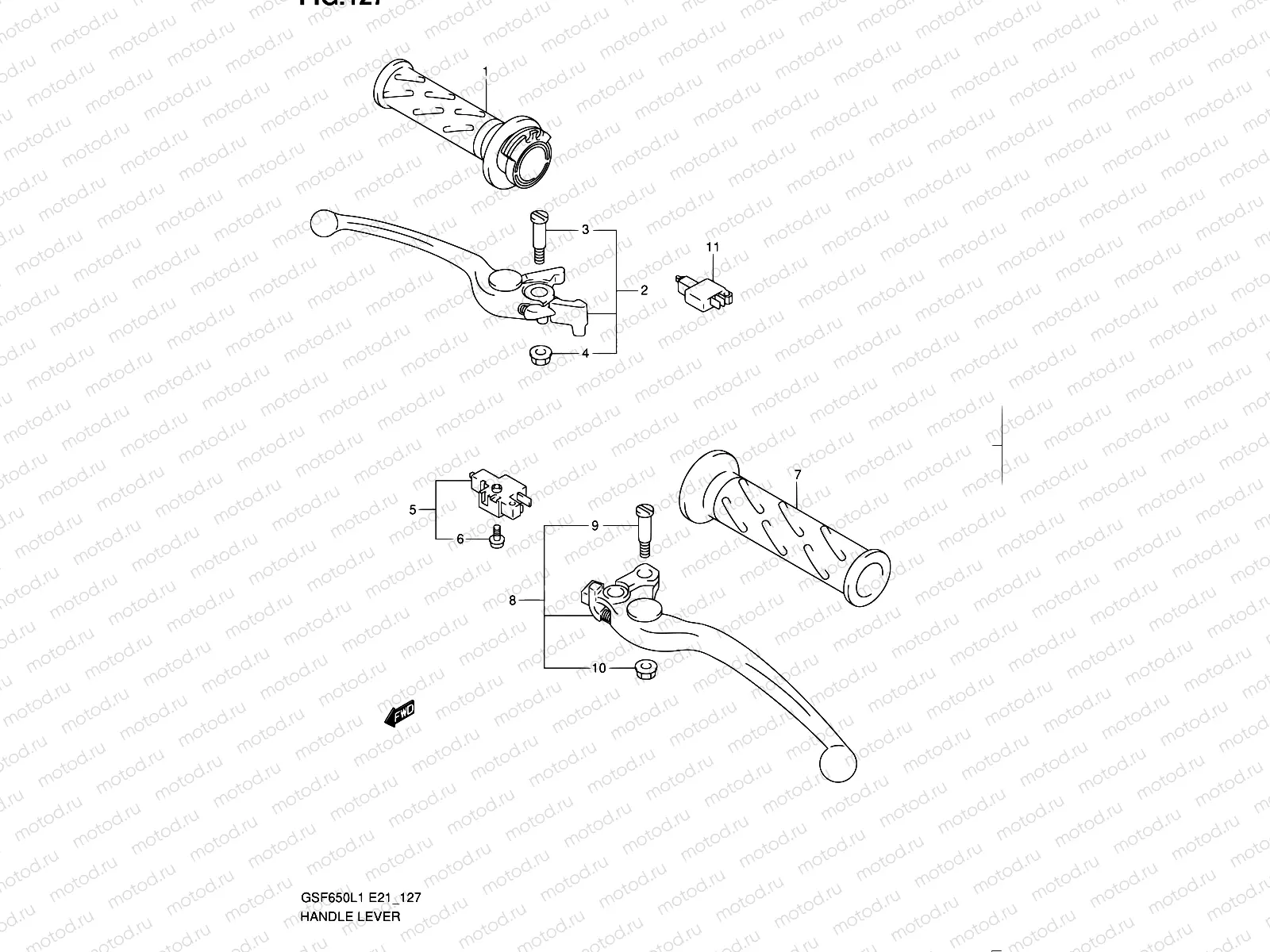 127 - HANDLE LEVER (GSF650L1 E21)