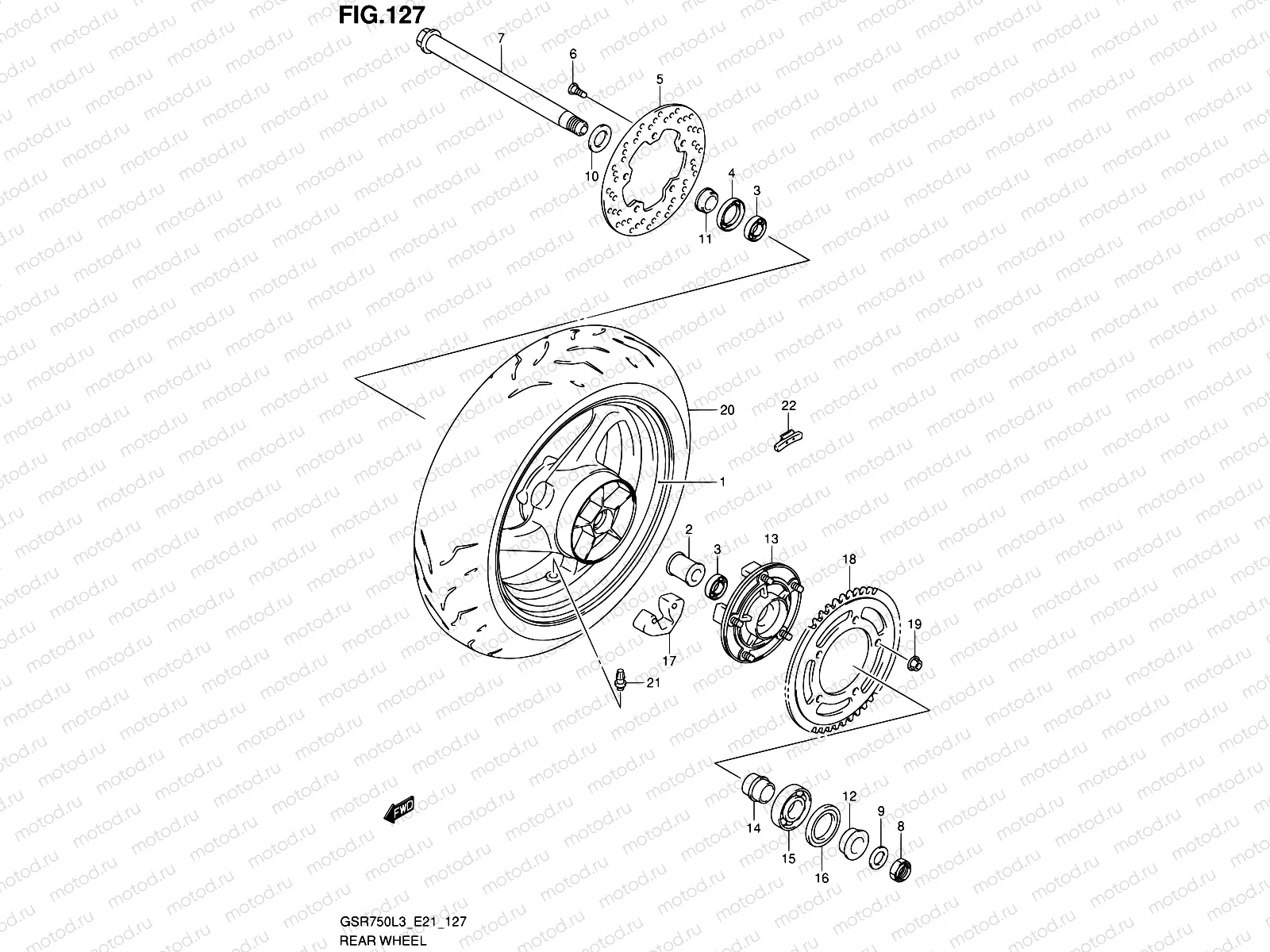 127 - REAR WHEEL (GSR750L3 E24)