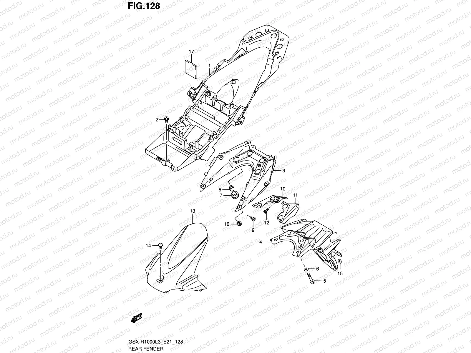 128 - REAR FENDER (GSX-R1000L3 E21)