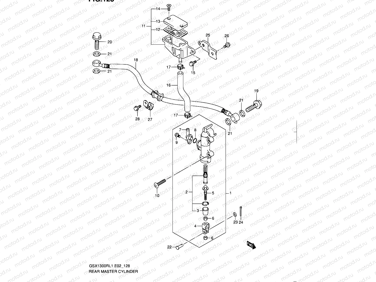 128 - REAR MASTER CYLINDER