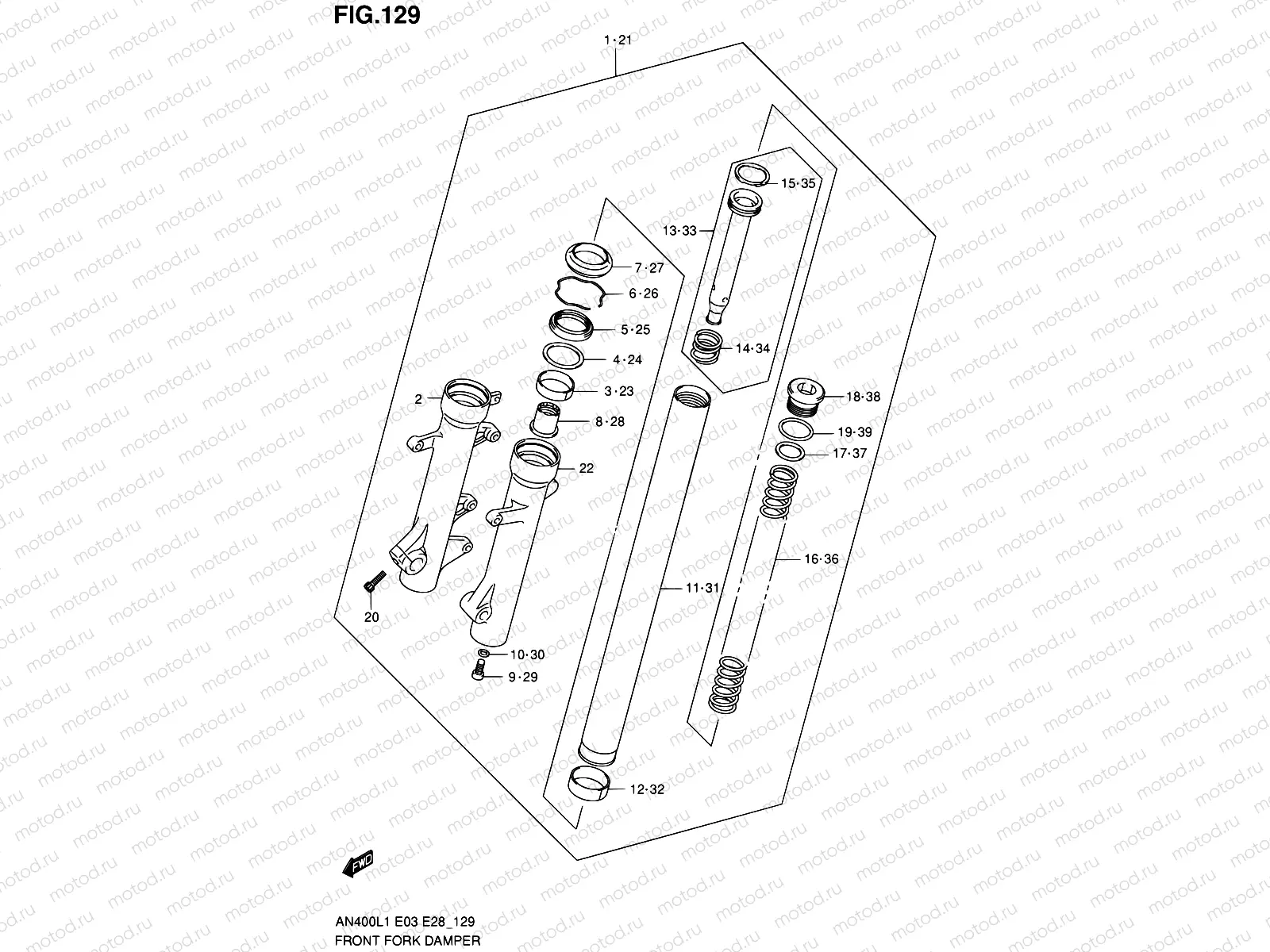 129 - FRONT FORK DAMPER (AN400L1 E03)