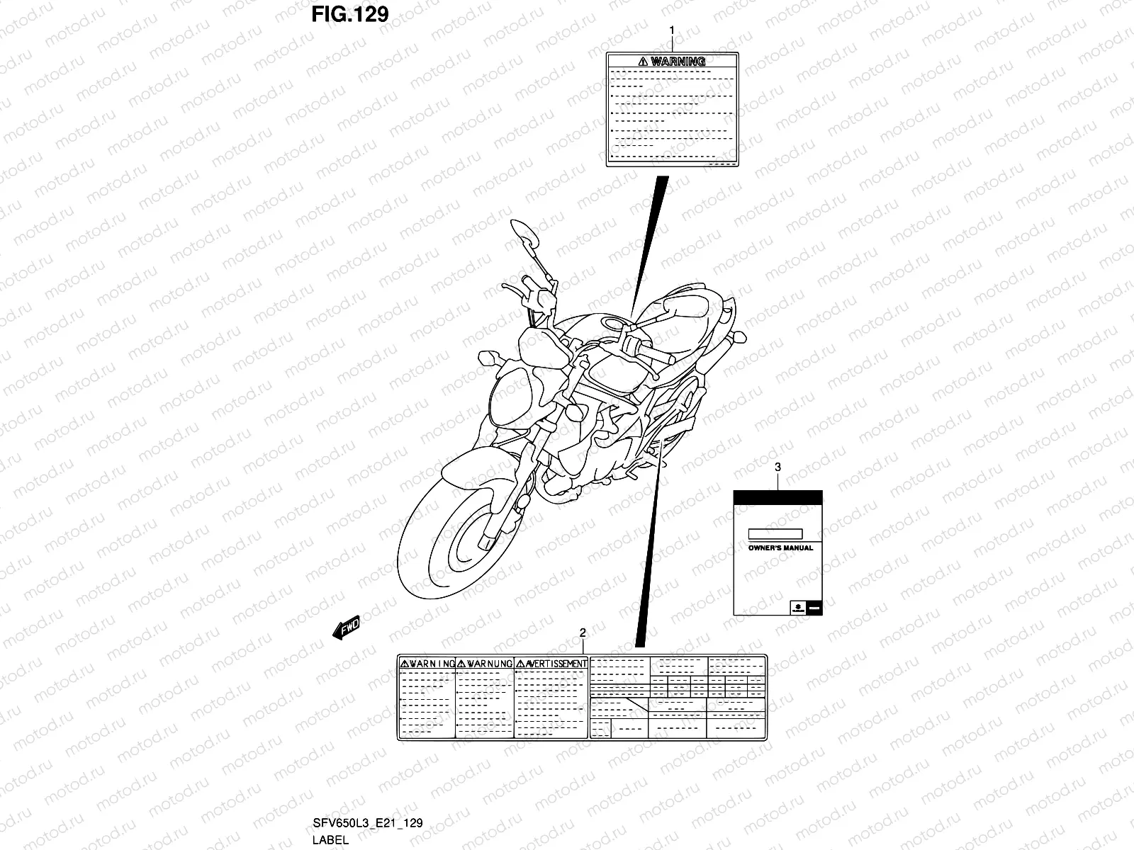129 - LABEL (SFV650UL3 E21)