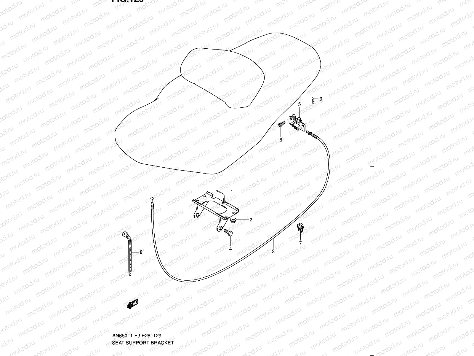 129 - SEAT SUPPORT BRACKET (AN650L1 E03)