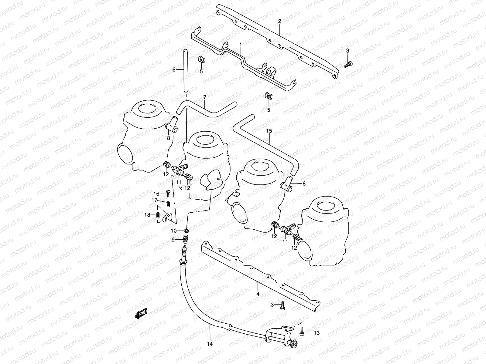 12A - CARBURETOR FITTINGS (MODEL V/W)