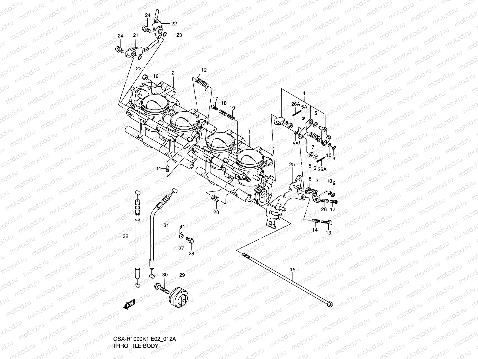 12A - THROTTLE BODY (GSX-R1000K2)