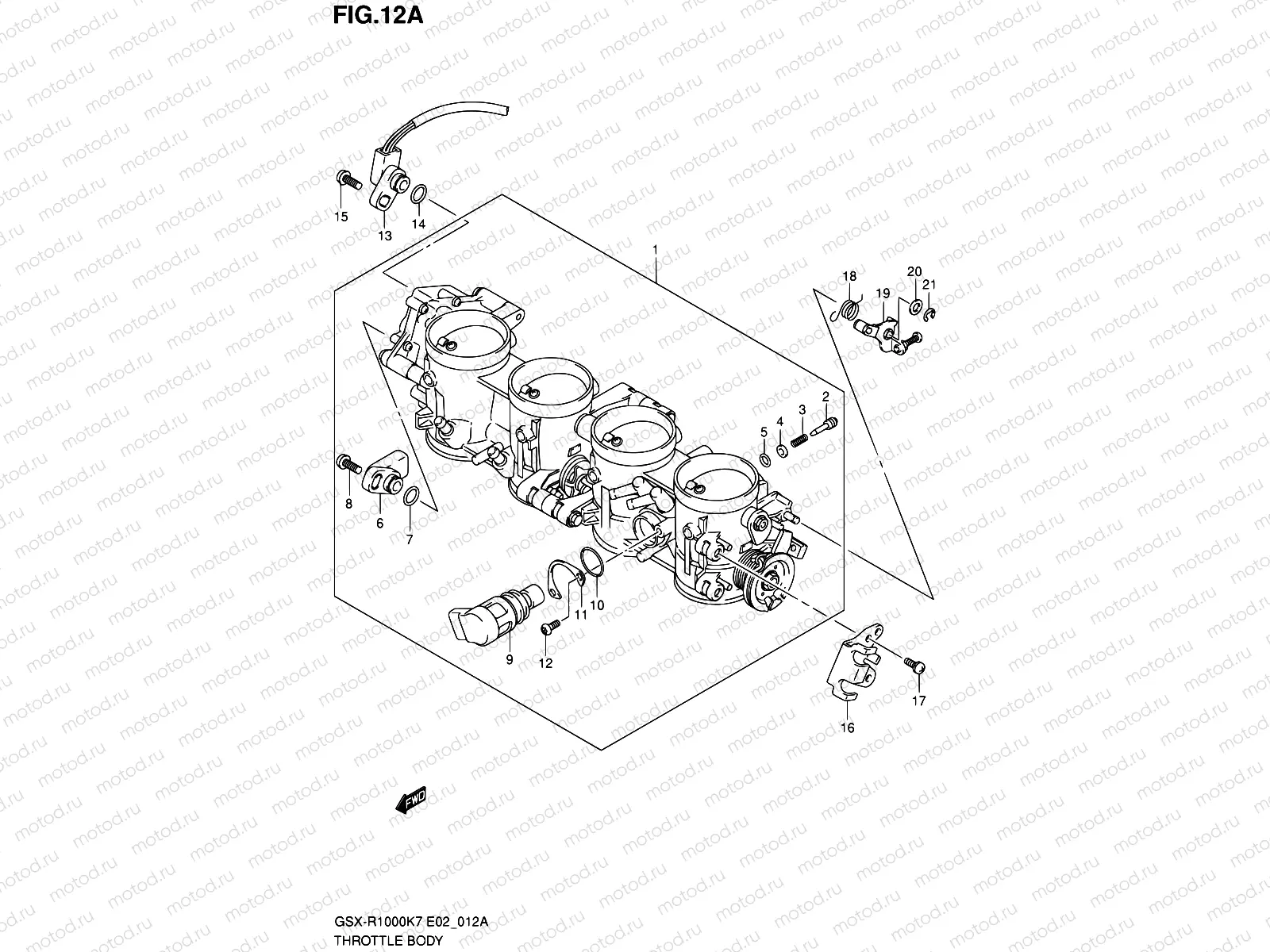 12A - THROTTLE BODY (GSX-R1000K8)