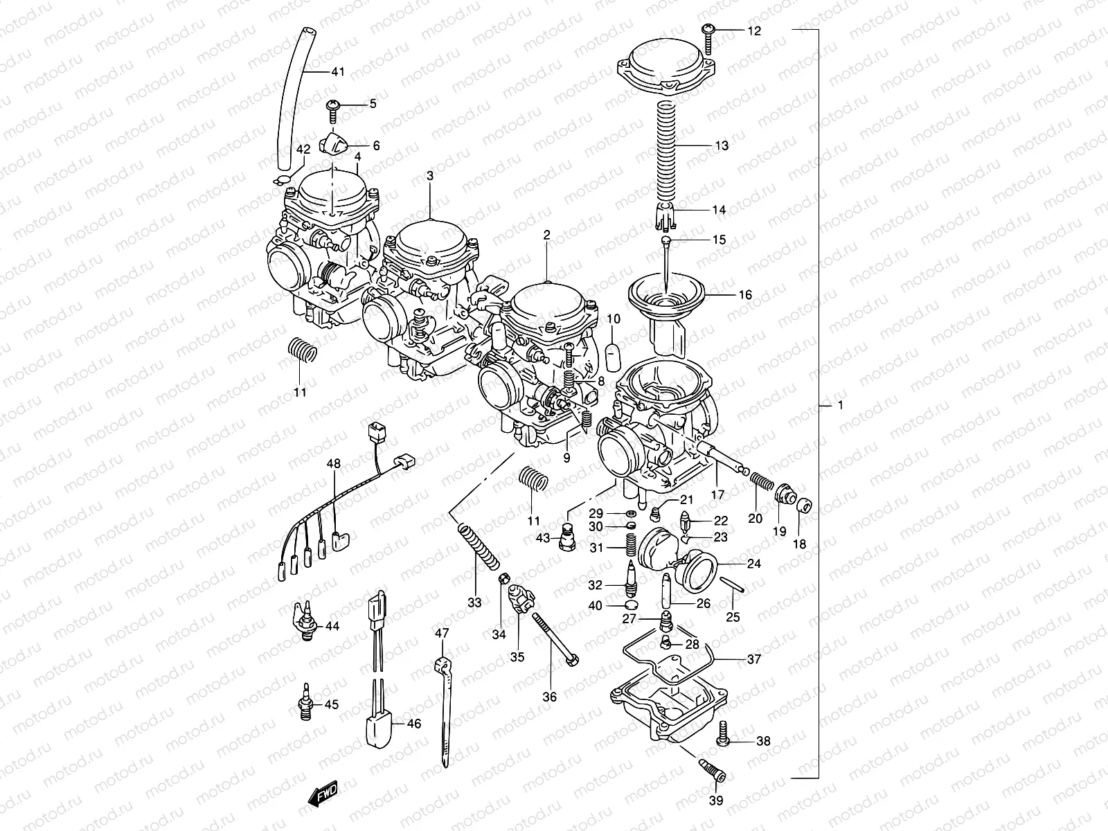 12B - CARBURETOR (MODEL V/W/X)