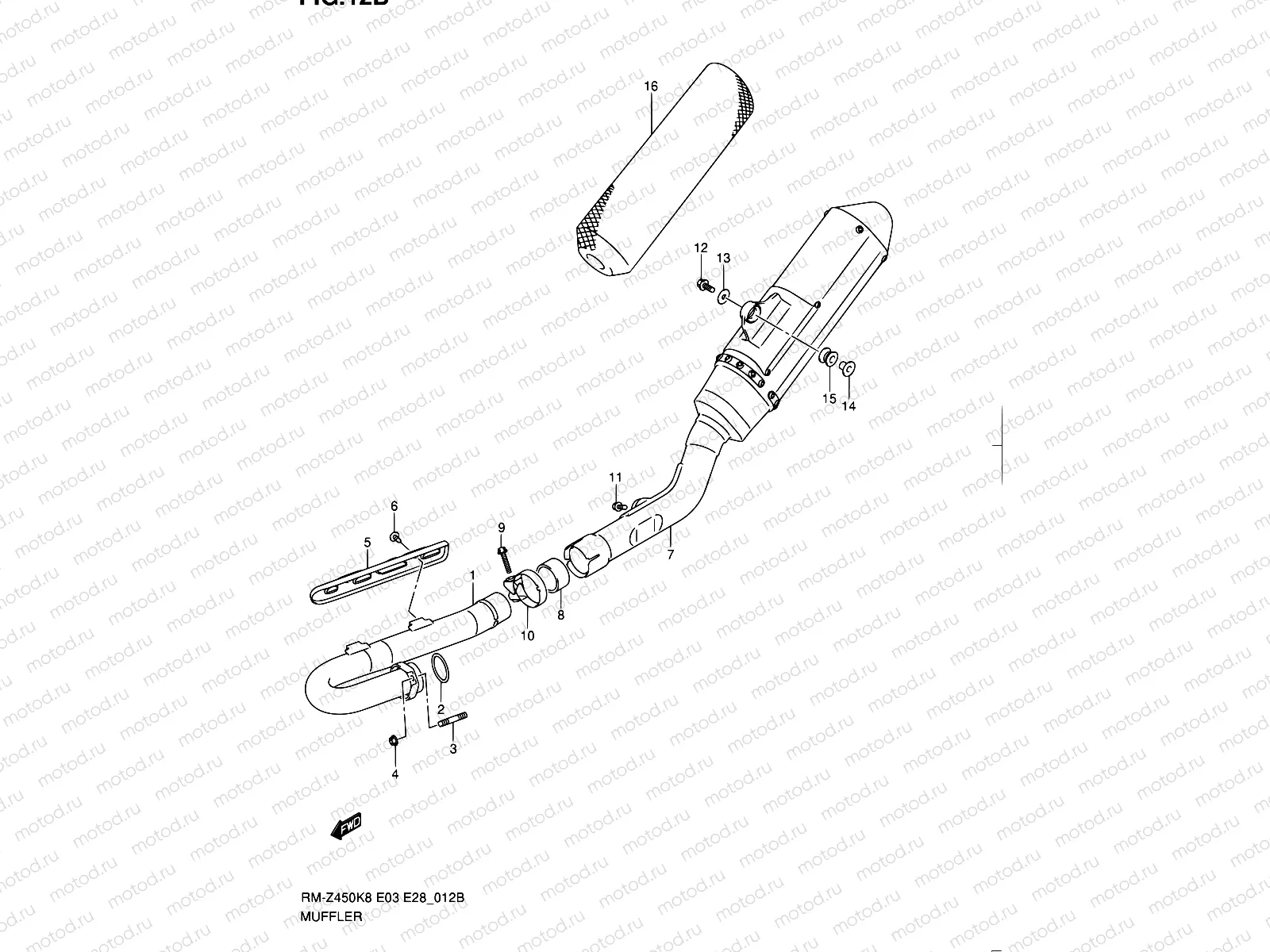 12B - MUFFLER (RM-Z450L1)