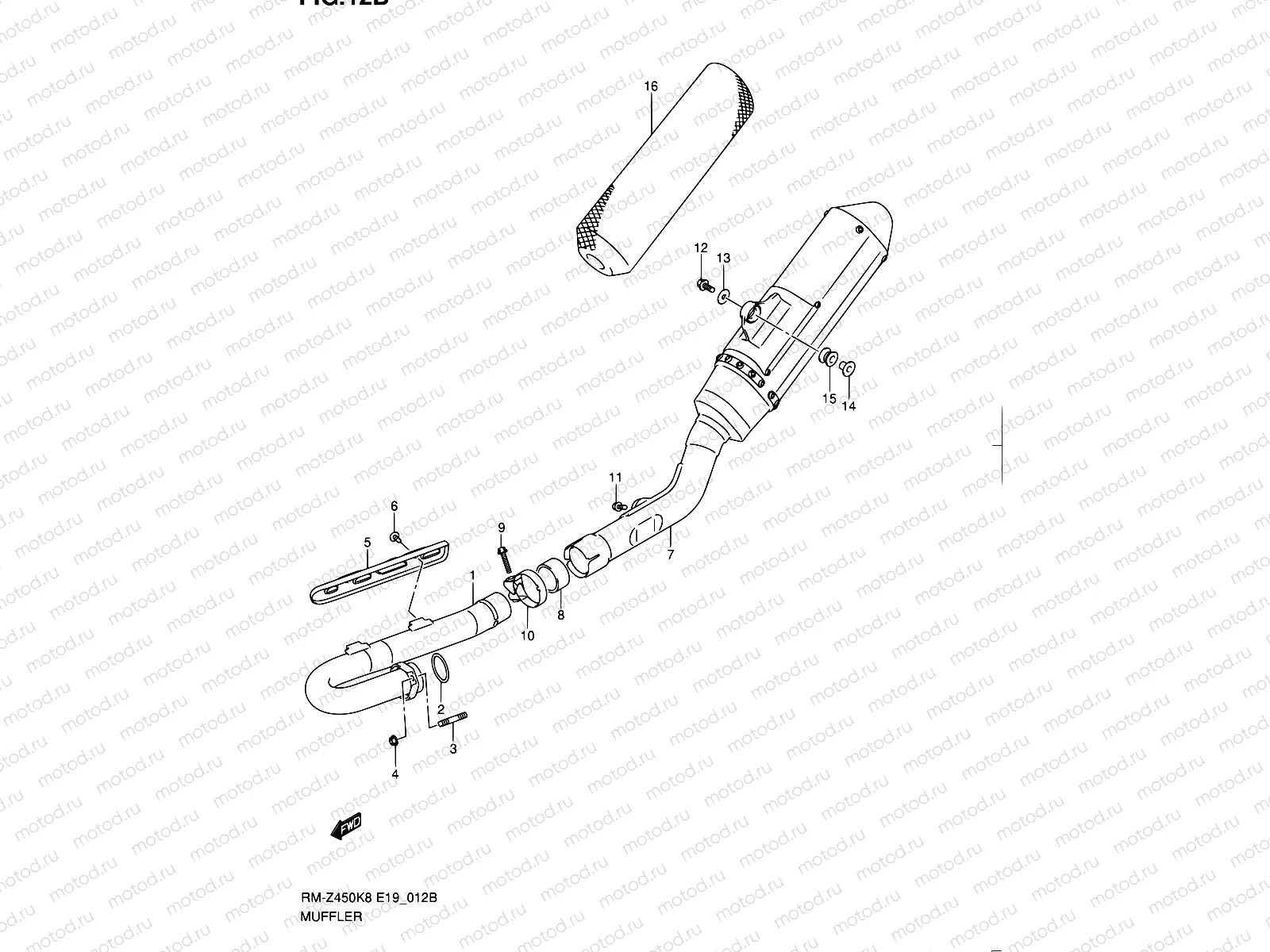 12B - MUFFLER (RM-Z450L1)