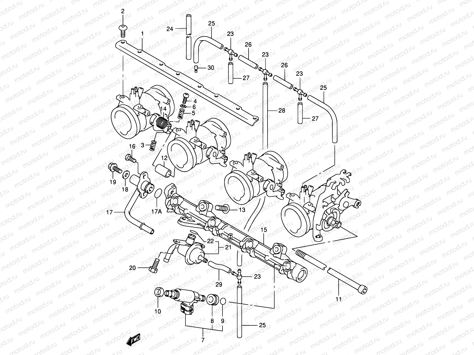 12B - THROTTLE BODY FITTING (MODEL W/X)
