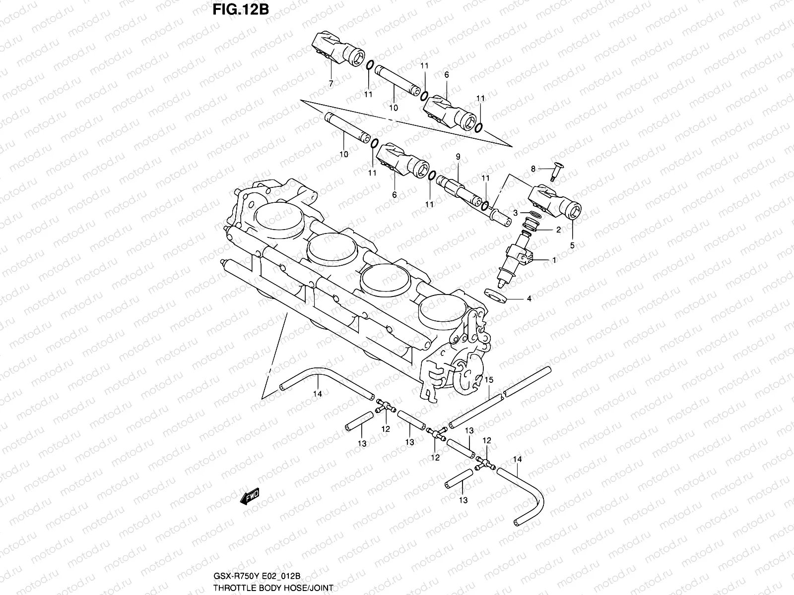 12B - THROTTLE BODY HOSE/JOINT (MODEL K2/K3)