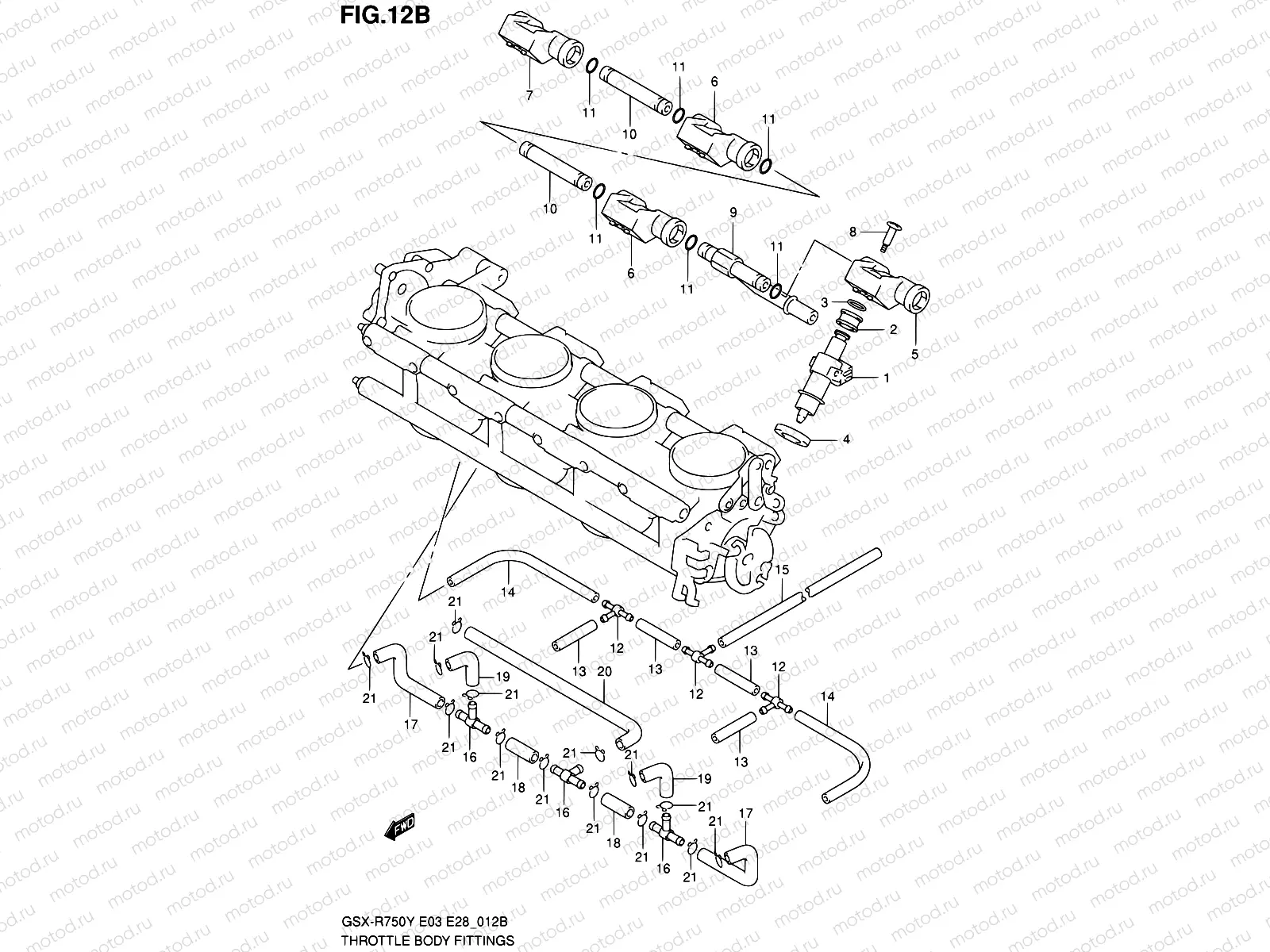 12B - THROTTLE BODY HOSE/JOINT (MODEL K2/K3)