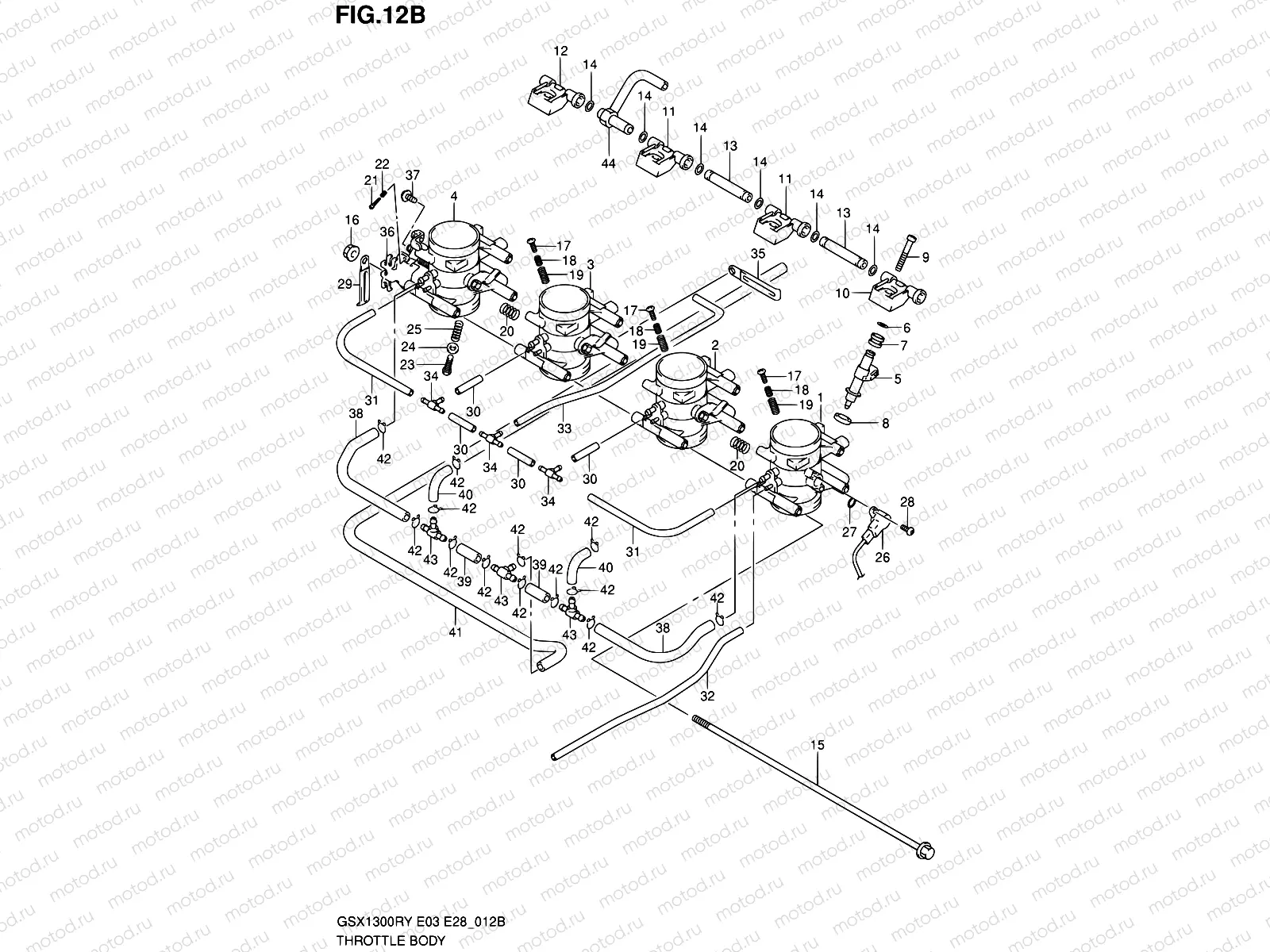 12B - THROTTLE BODY (MODEL K2/K3)