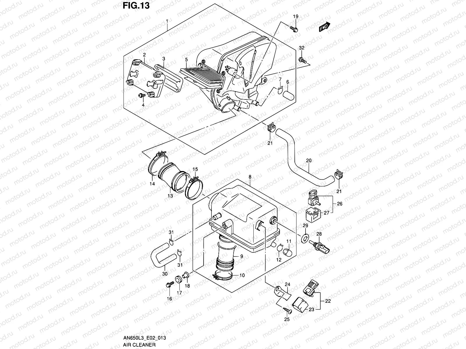13 - AIR CLEANER (AN650L3 E02)
