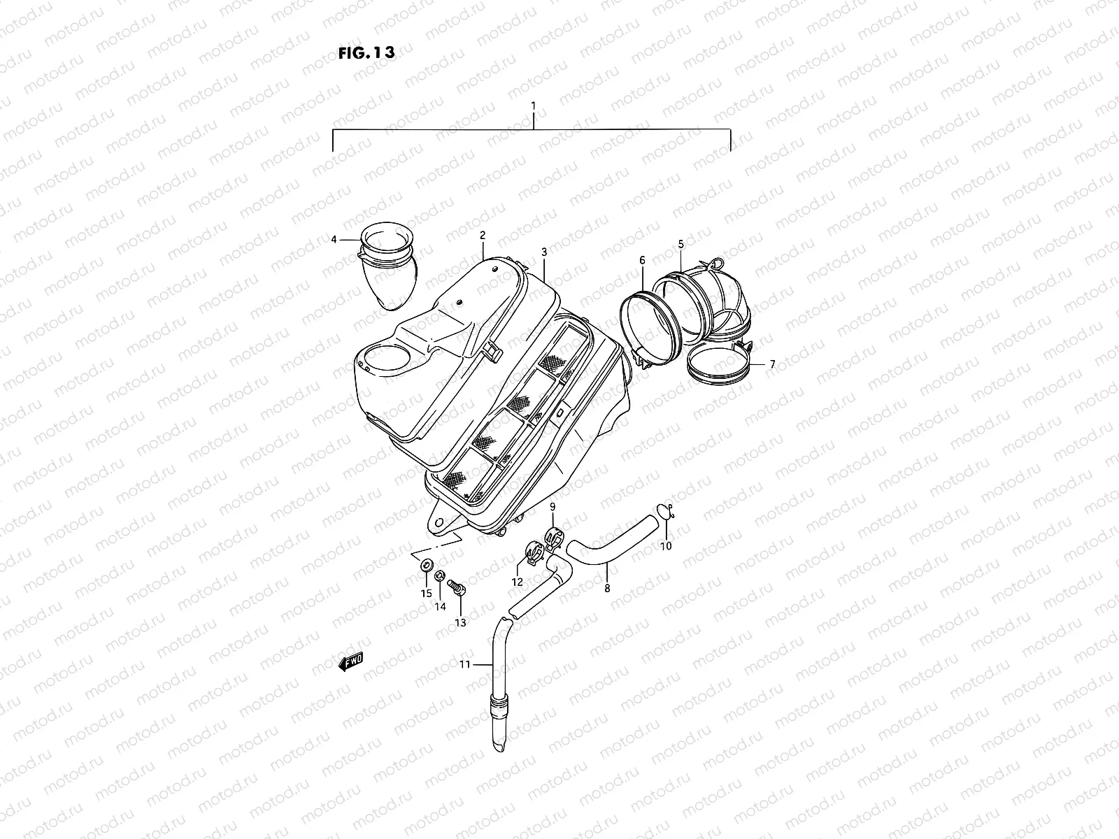 13 - AIR CLEANER (FRONT)(MODEL H/J/K/L/M/N/P/R)